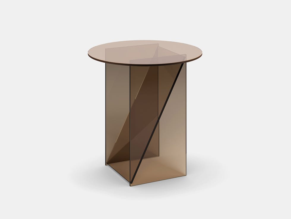 E15 annabelle klute kaisa side table small brown glass