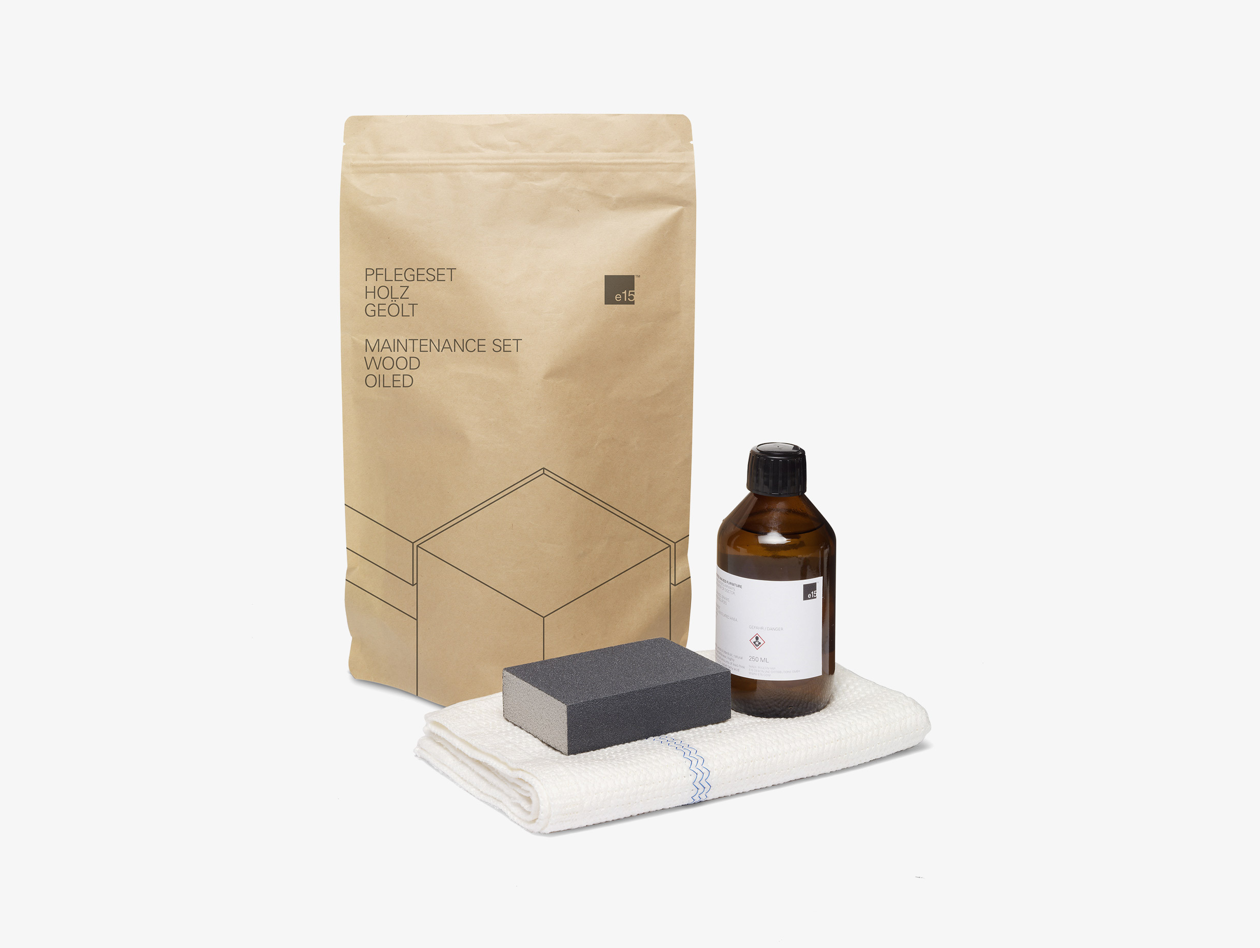 E15 oiled wood maintenance kit lifestyle