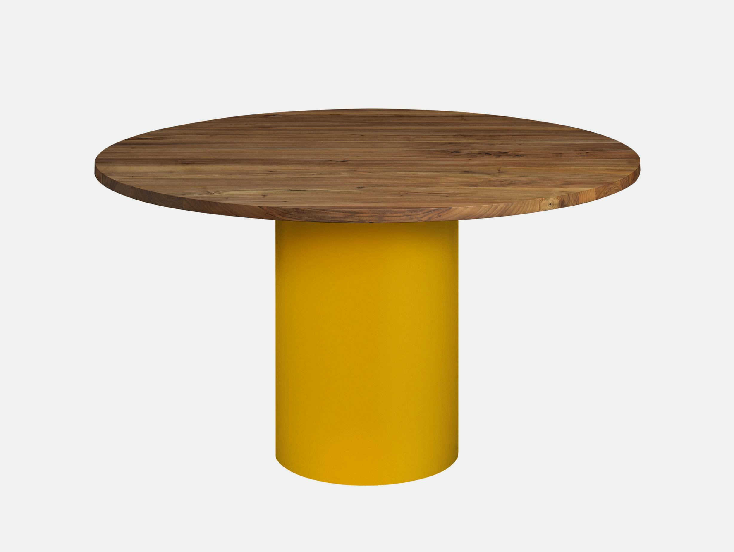 E15 philipp mainzer hiroki dining table wood top honey yellow base