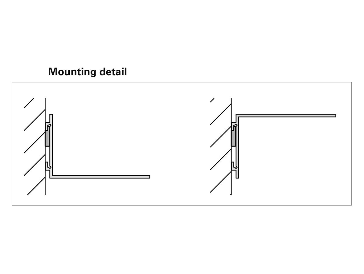 E15 profil shelf mounting detail