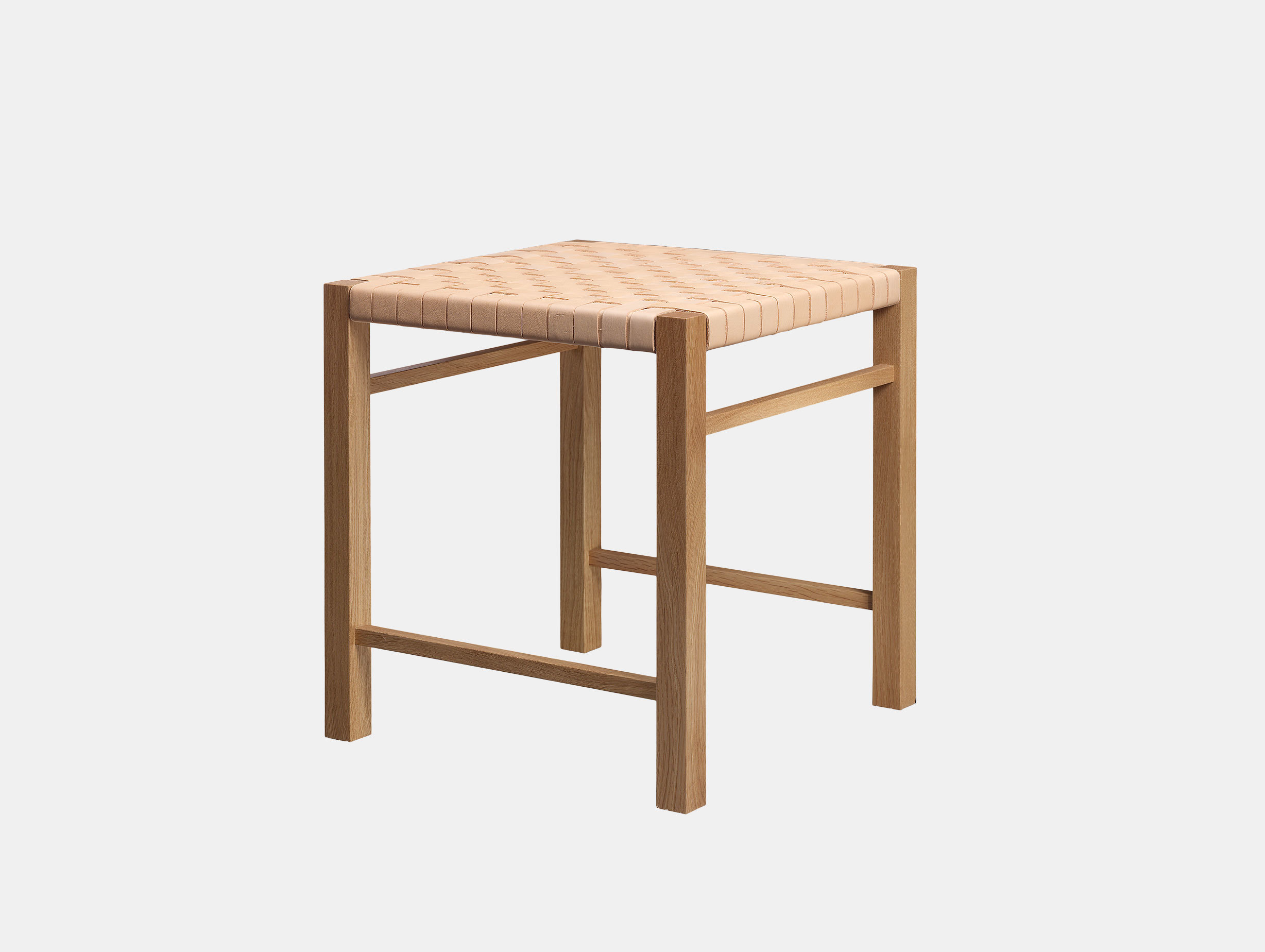 E15 Aswan Stool Oak Leather Ferdinand Kramer