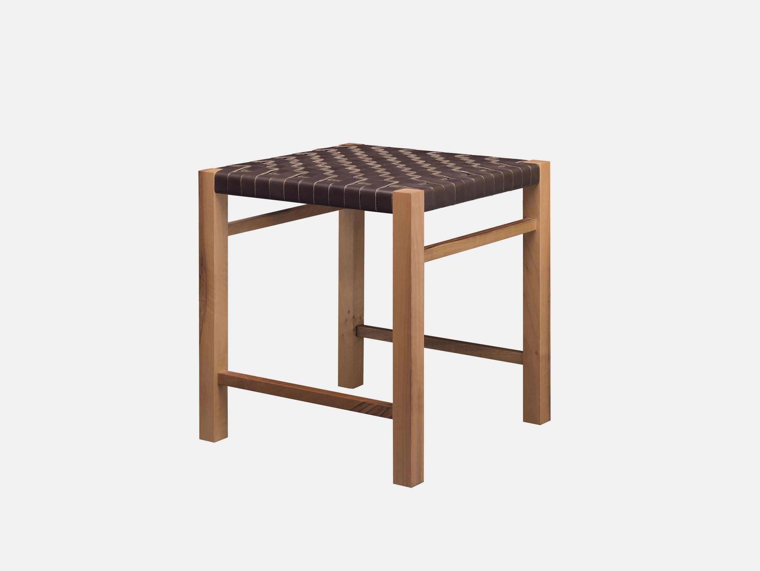 E15 Aswan Stool Walnut Leather Ferdinand Kramer