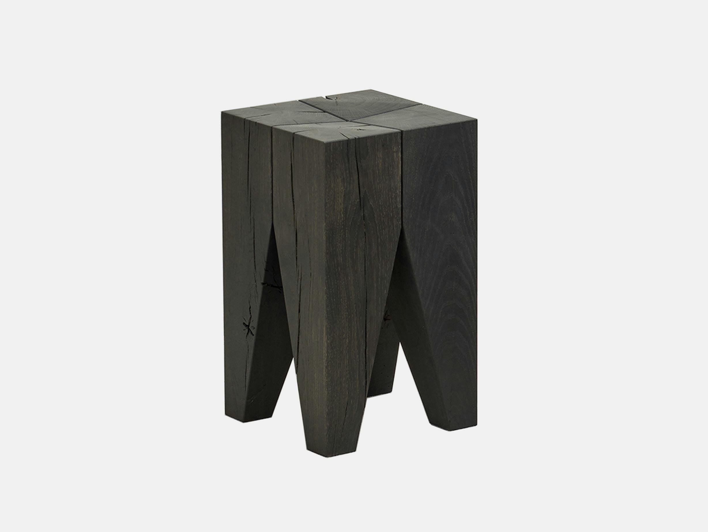 E15 backenzahn stool side table black oak