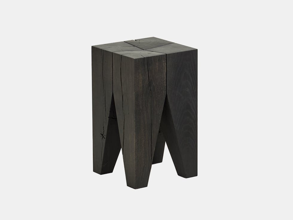 E15 backenzahn stool side table black oak