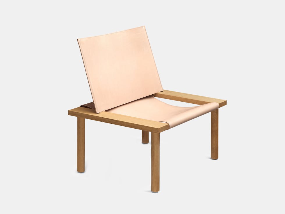 E15 ilma lounge chair natural leather oak