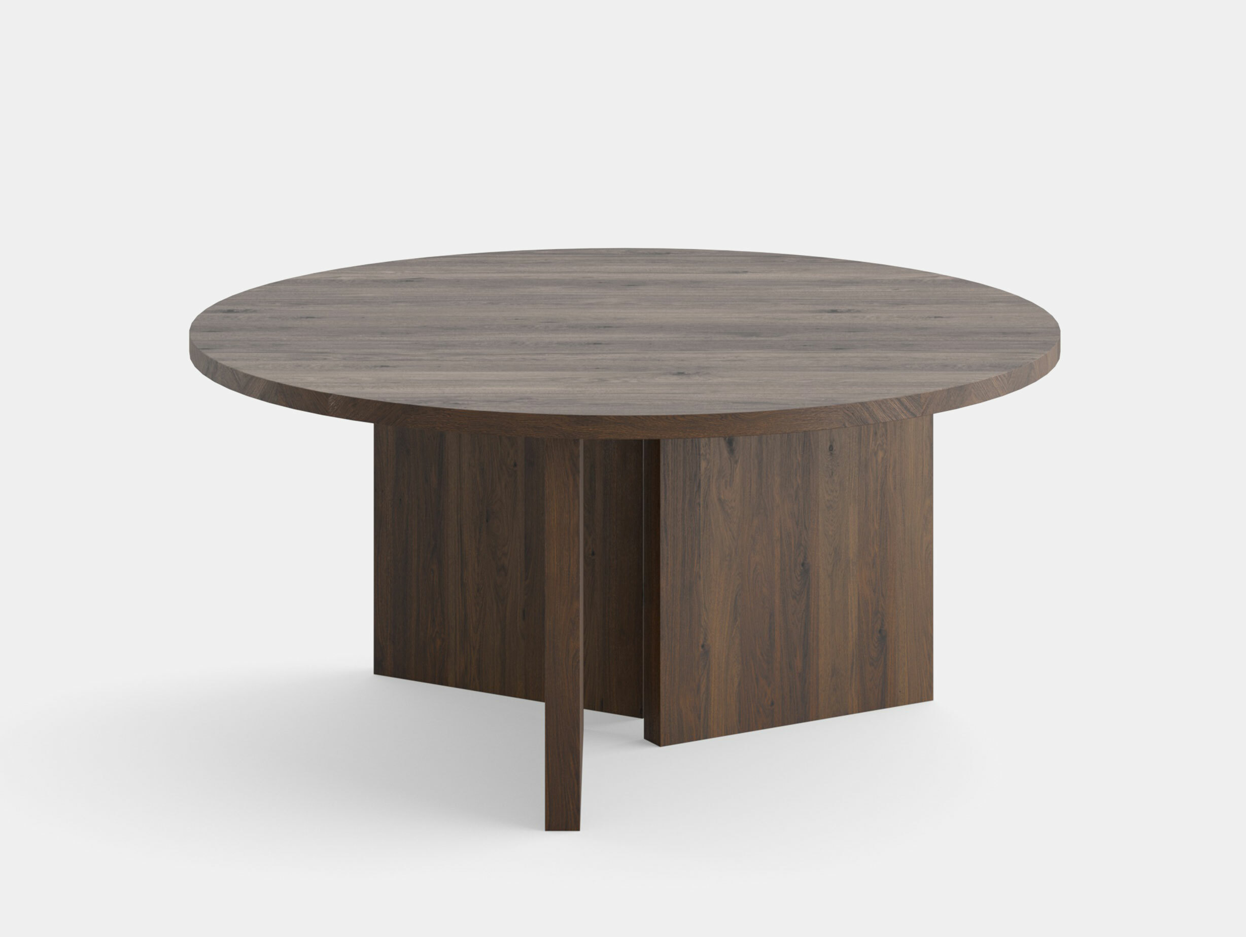 E15 kaname dining round table dark stained brown oak 160