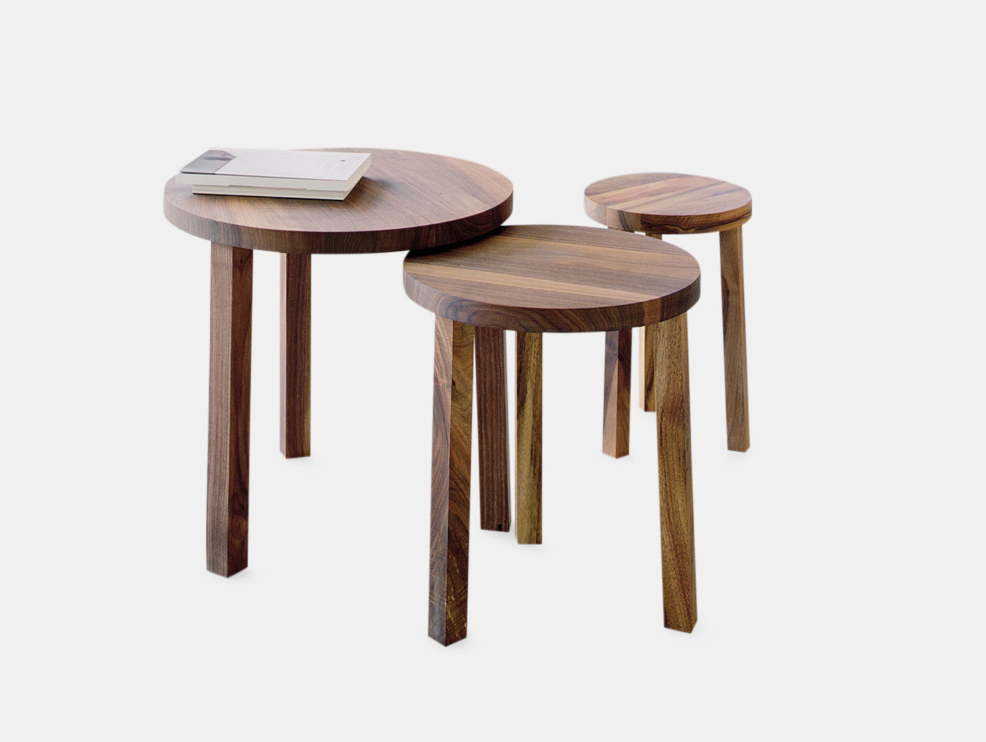 E15 Alex Side Tables Walnut Philippe Allaeys
