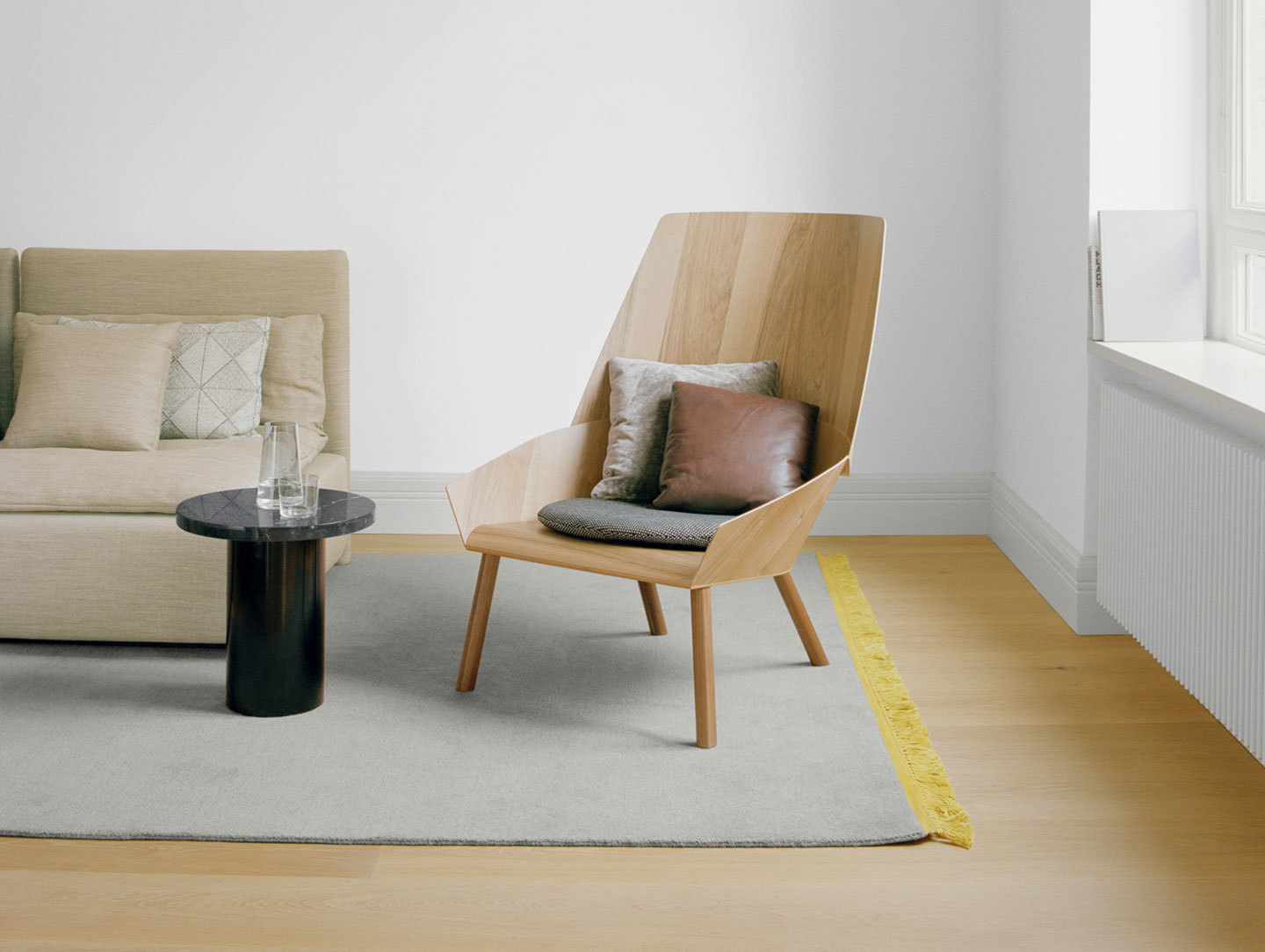 E15 Kavir Rug Taupe Mustard Yellow B Philipp Mainzer Farah Ebrahimi