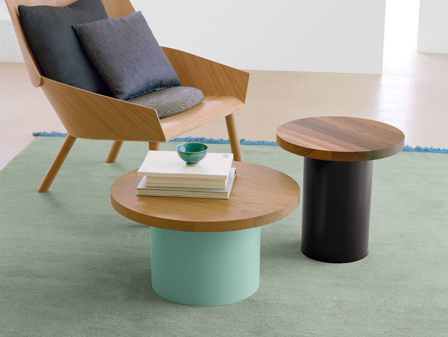 E15 Enoki Side Table Oak Walnut Philipp Mainzer