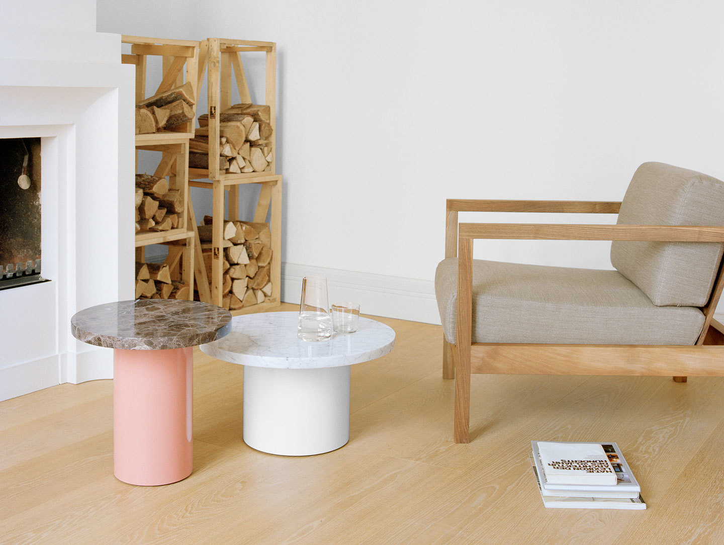 E15 Enoki Side Table Pink White Philipp Mainzer