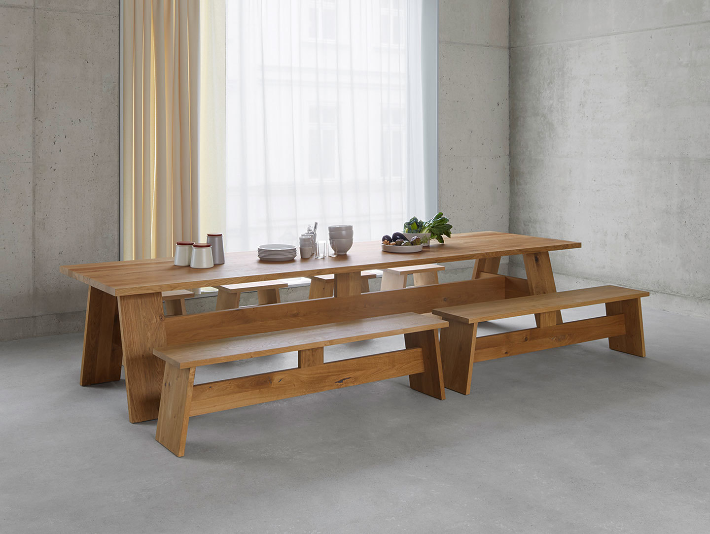 E15 Fawley Bench Oak Fayland Table David Chipperfield