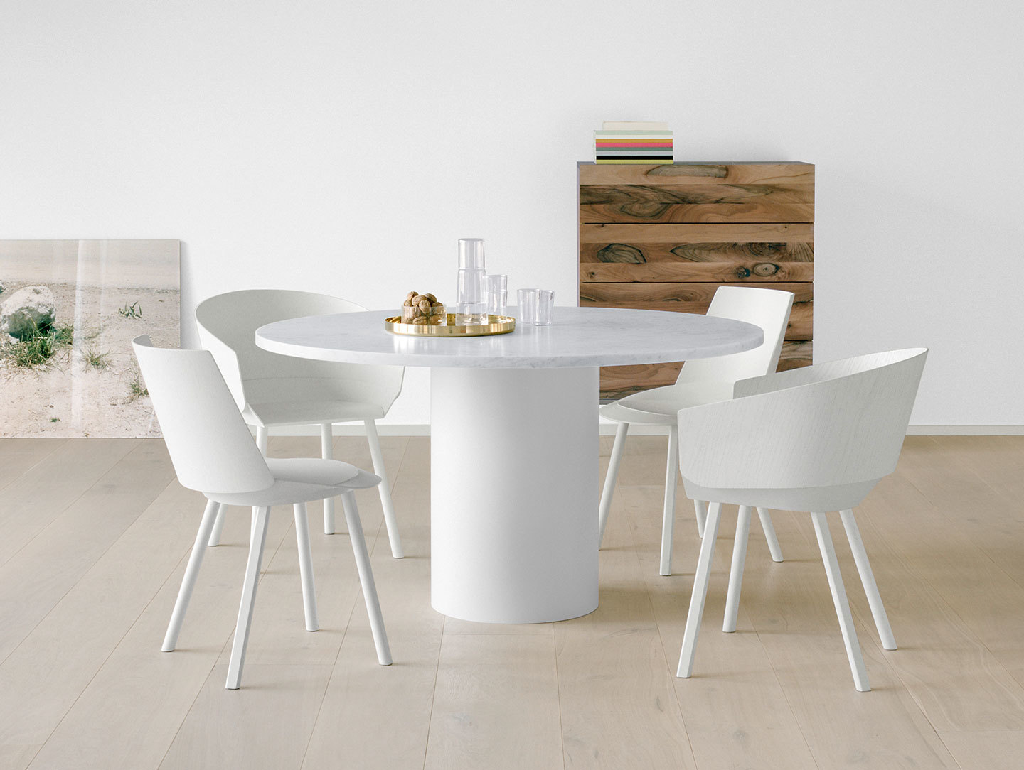 E15 Hiroki Table White Carrara Marble Houdini Philipp Mainzer