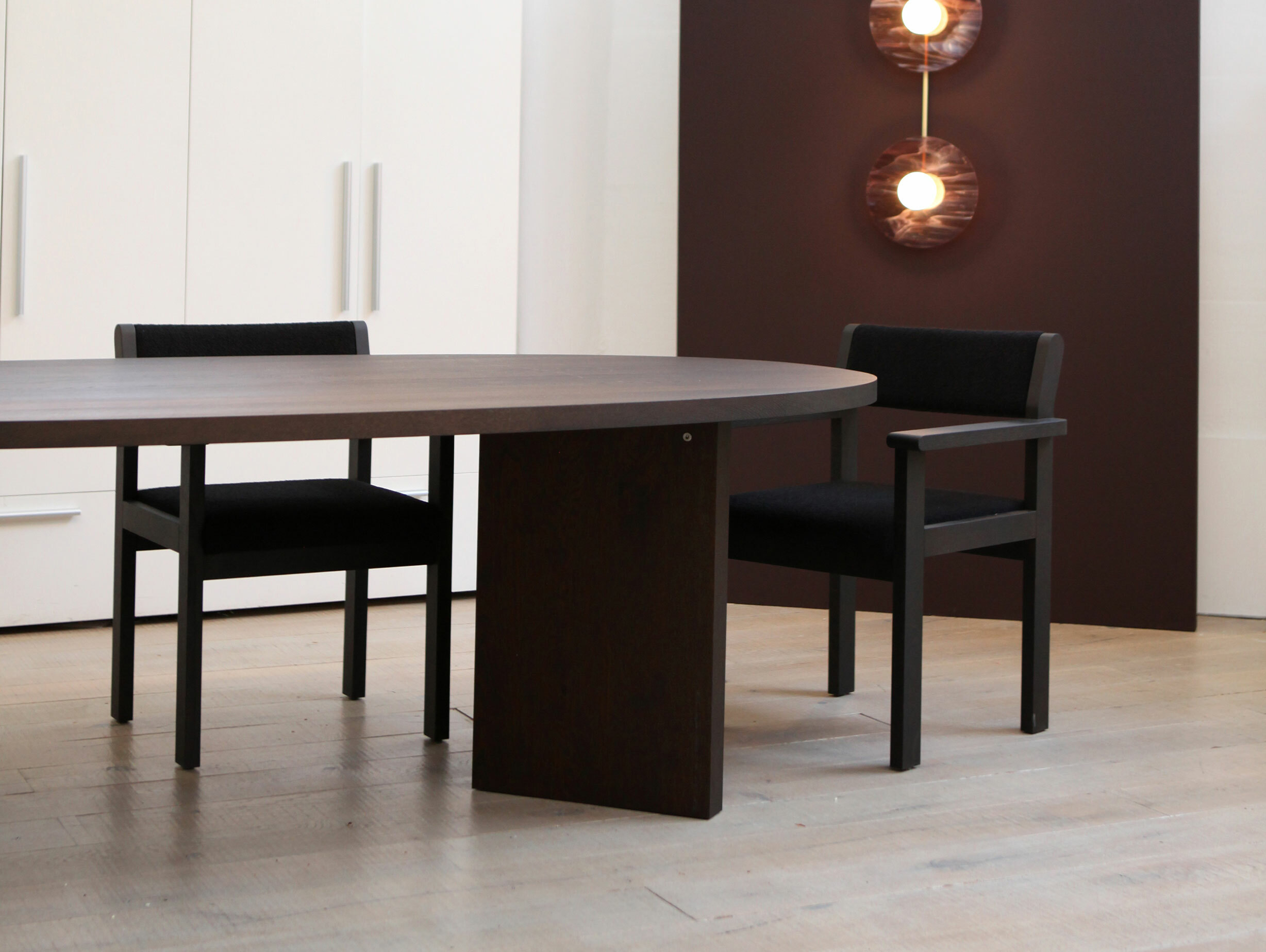 E15 kaname dining oval table dark stained brown ls 1