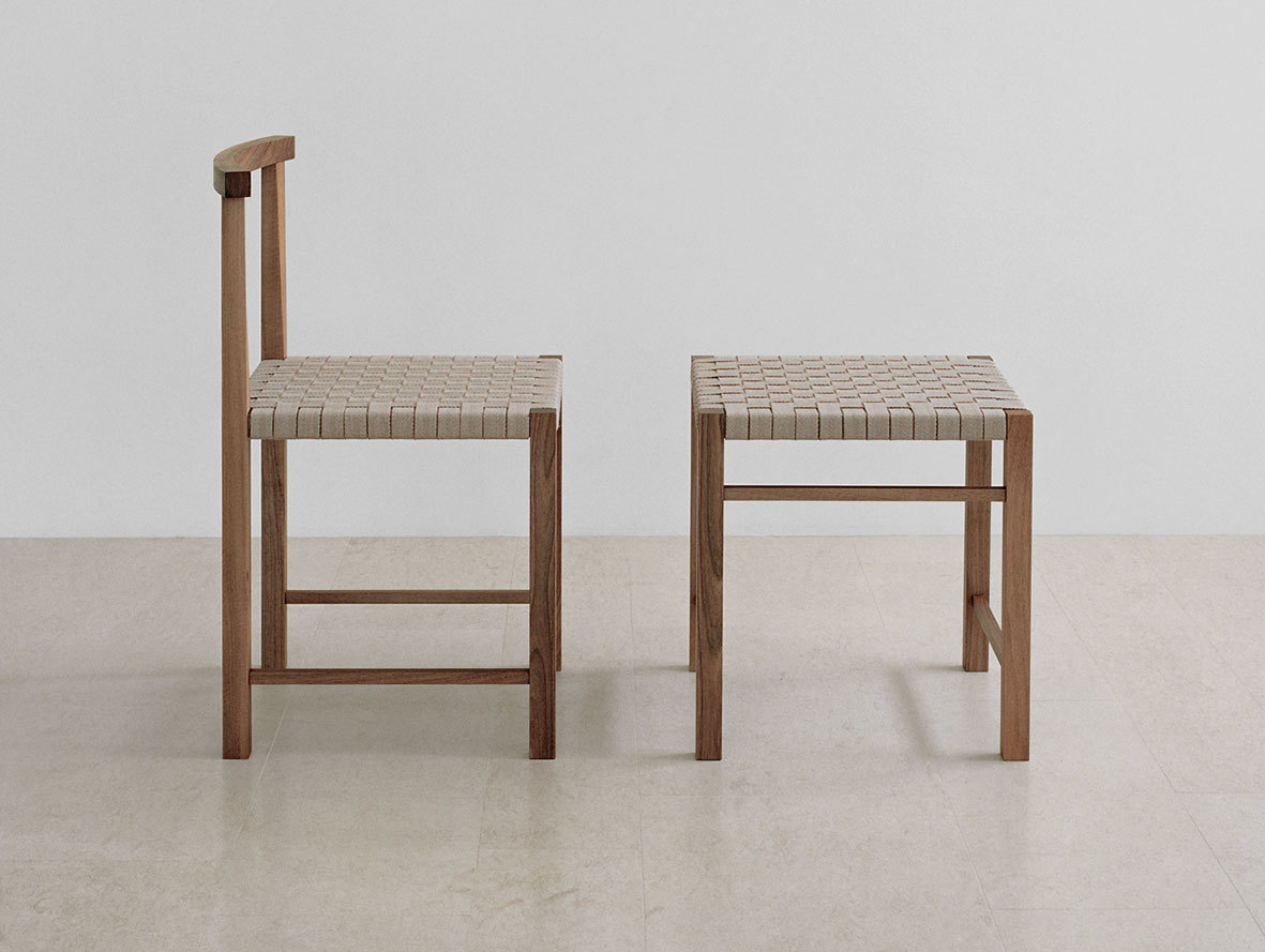 E15 Karnak Chair Aswan Stool Walnut Textile Ferdinand Kramer