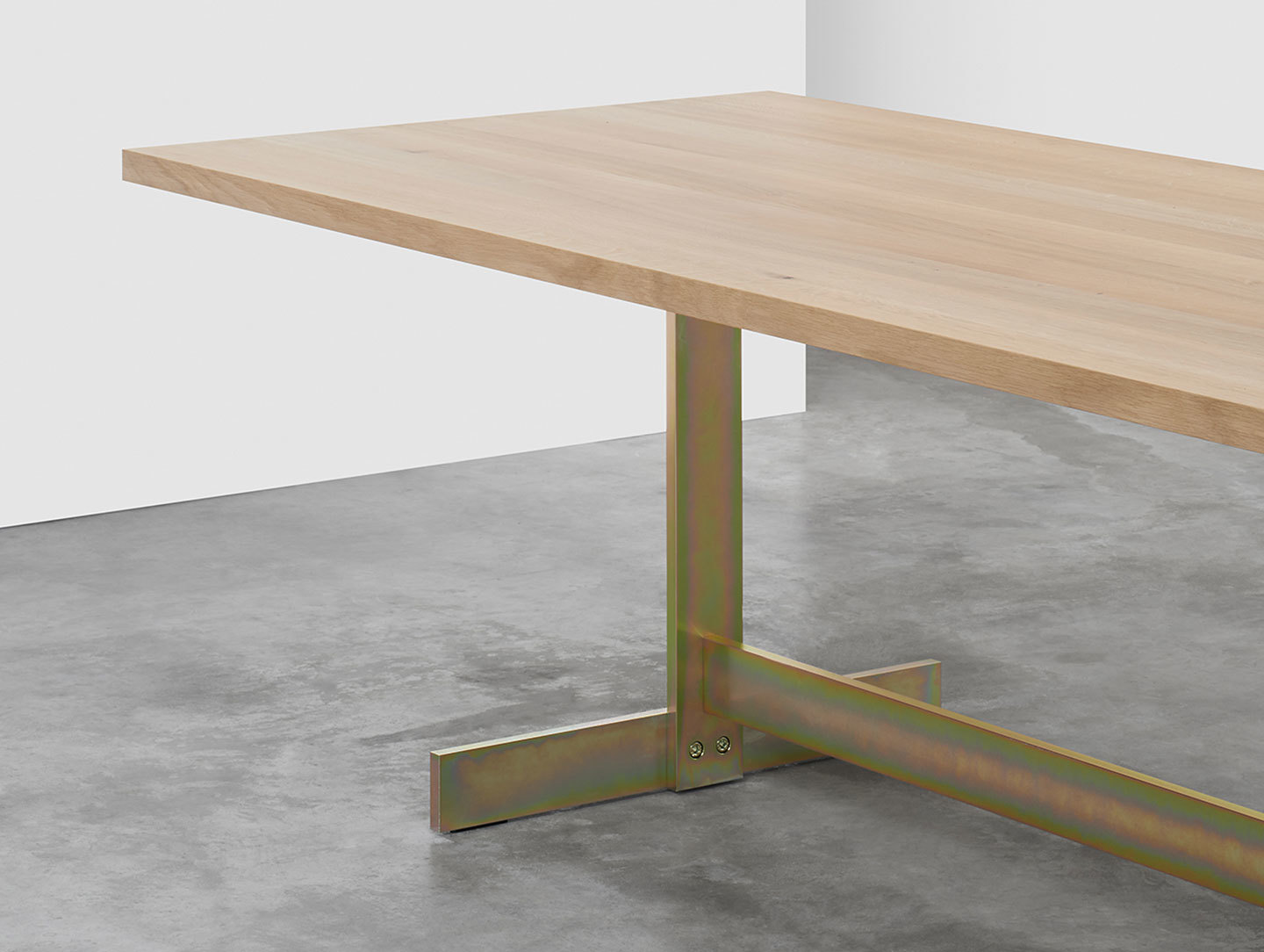 E15 Kazimir Table Oak Zinc Plated Yellow Philipp Mainzer