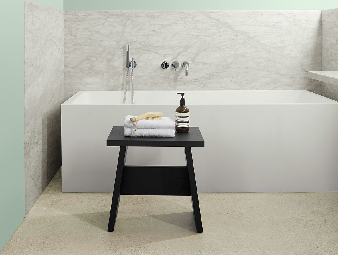 E15 Langley Stool Bathroom Black David Chipperfield