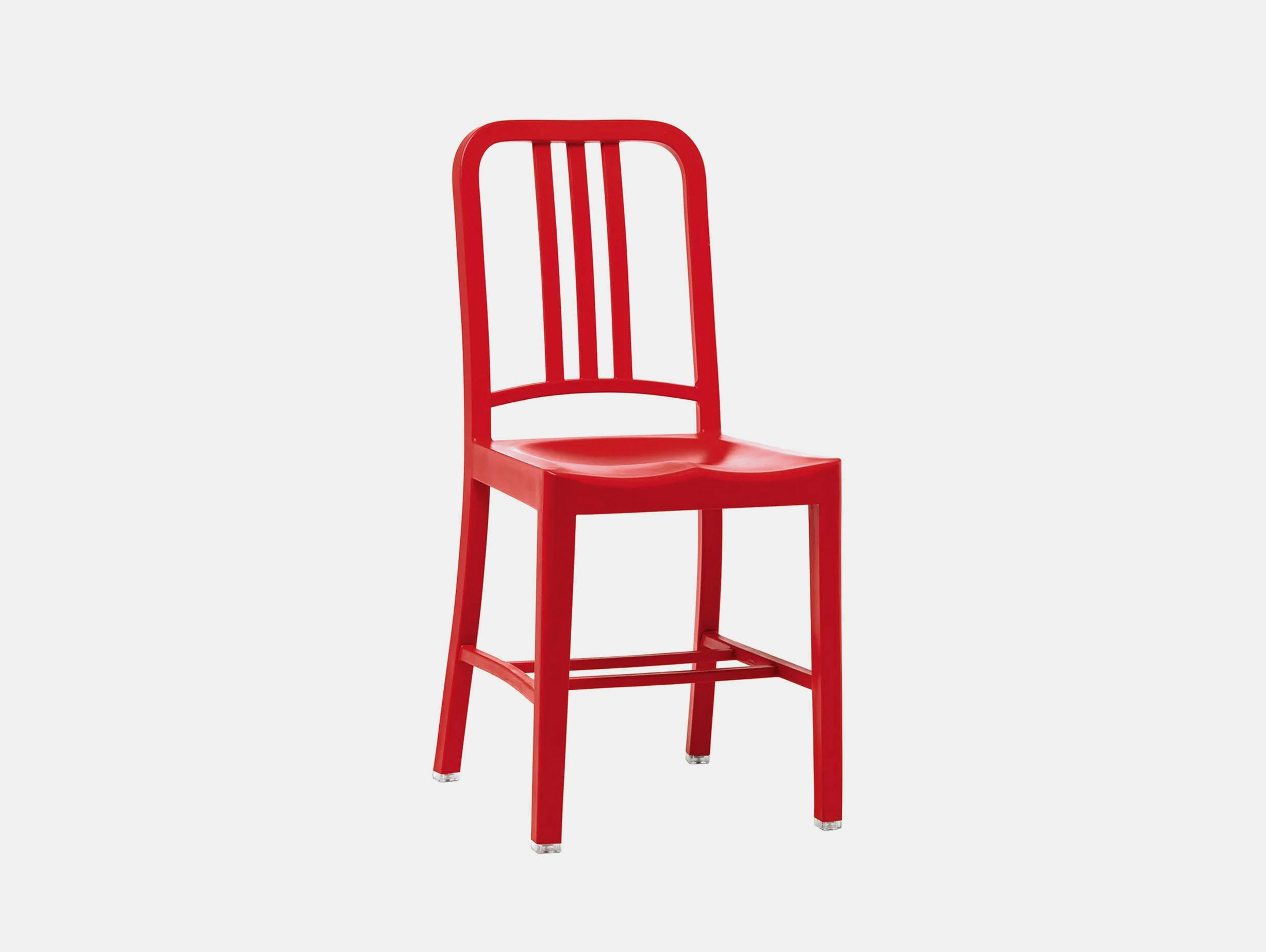 Emeco 111 navy chair red
