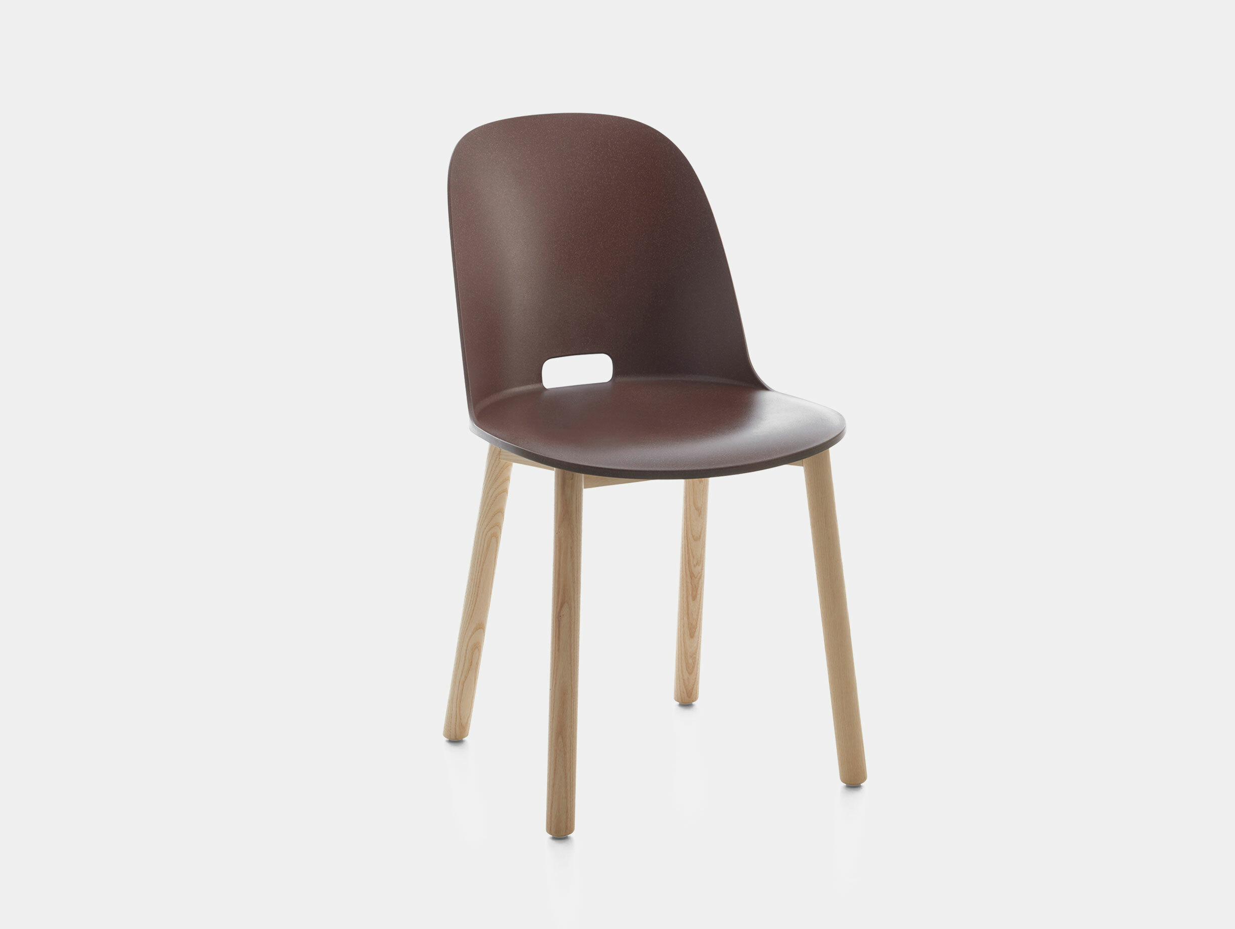 Emeco alfi high back chair lightash darkbrown