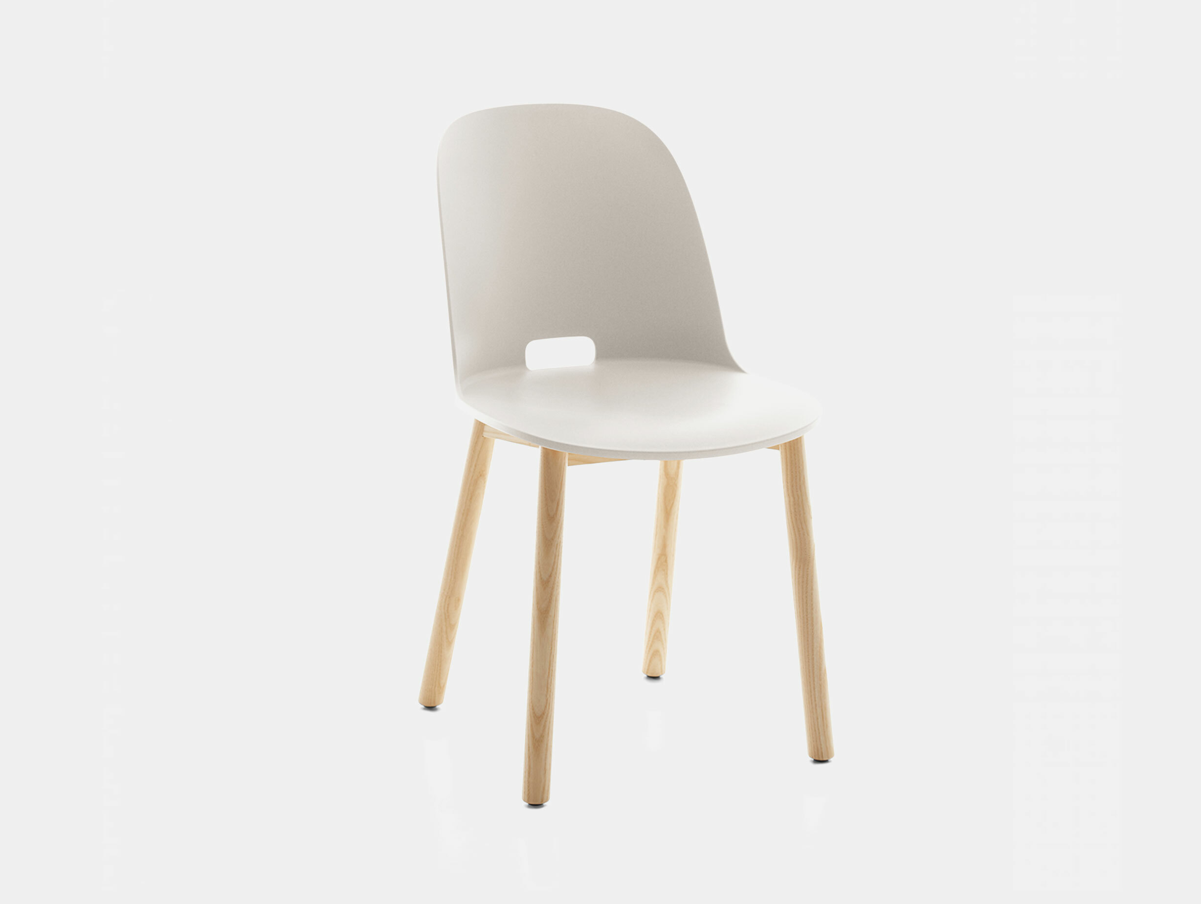 Emeco alfi high back chair lightash white