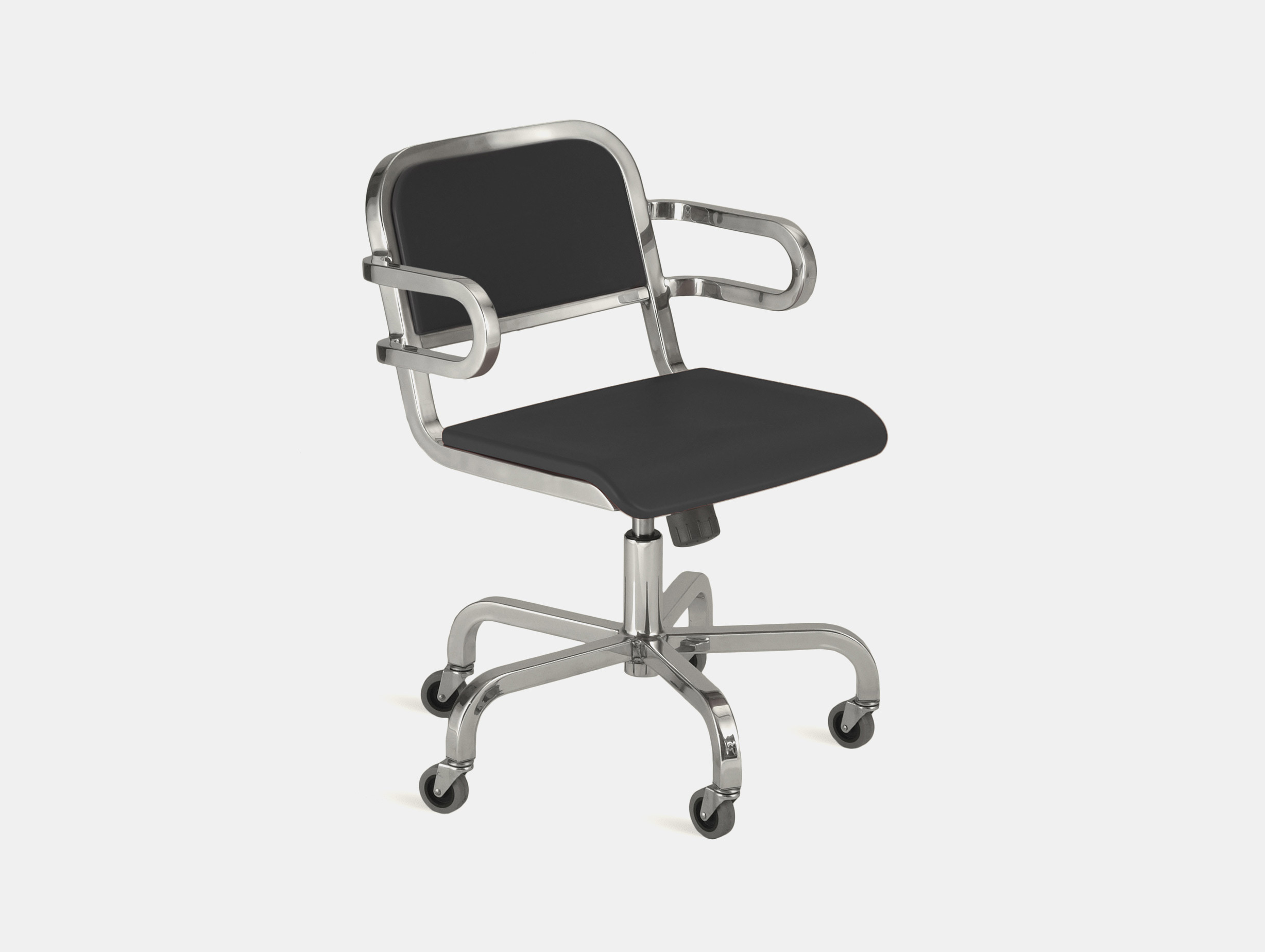 Emeco ettore sottsass nine o swivel armchair polished aluminium