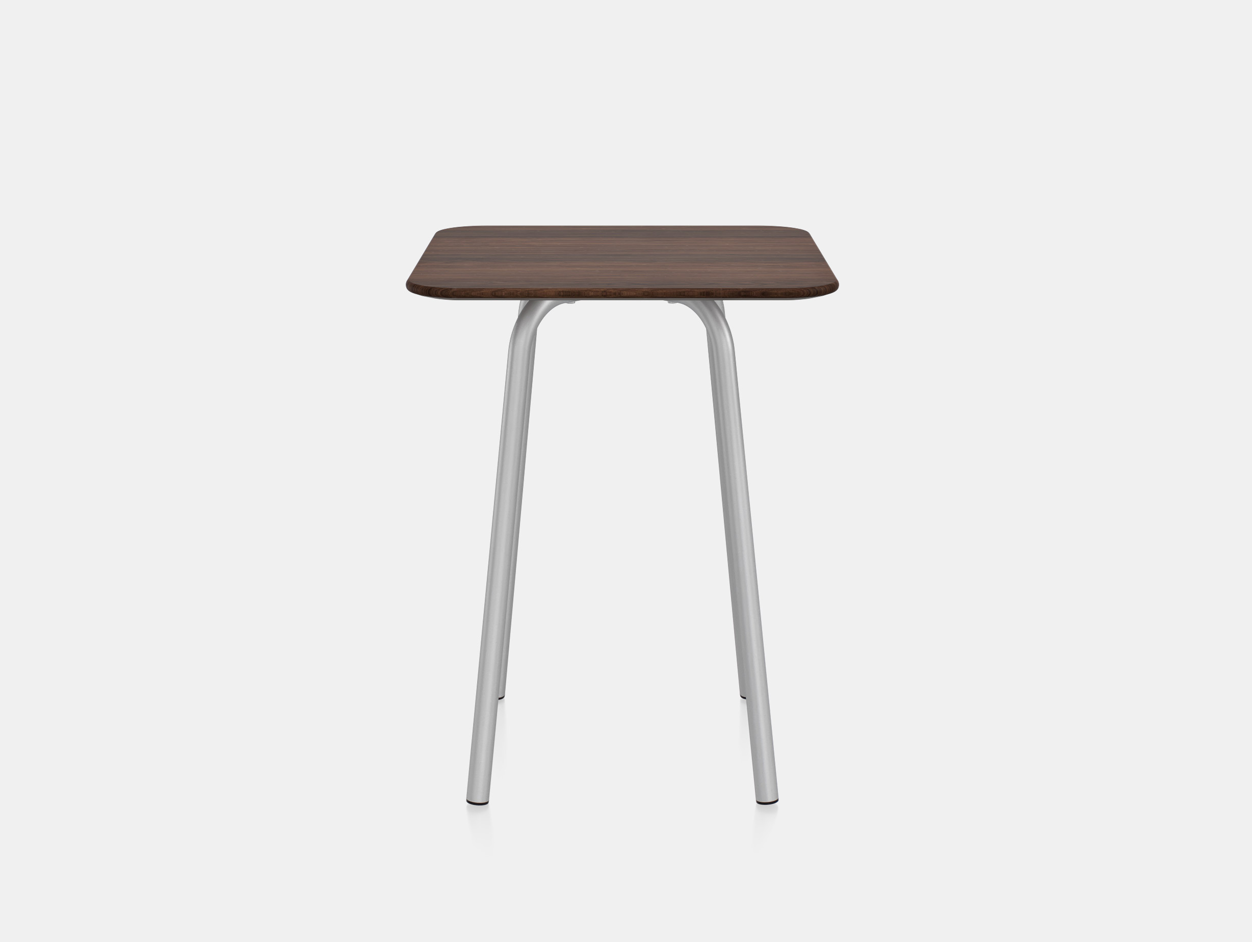 Emeco konstantin grcic parrish cafe table square 60cm aluminium base walnut top