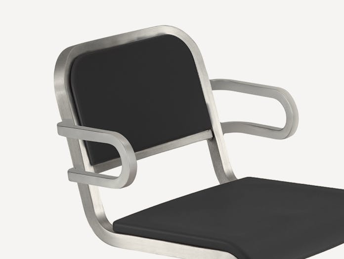 Emeco nine o swivel chair aluminium brushed lifestyle
