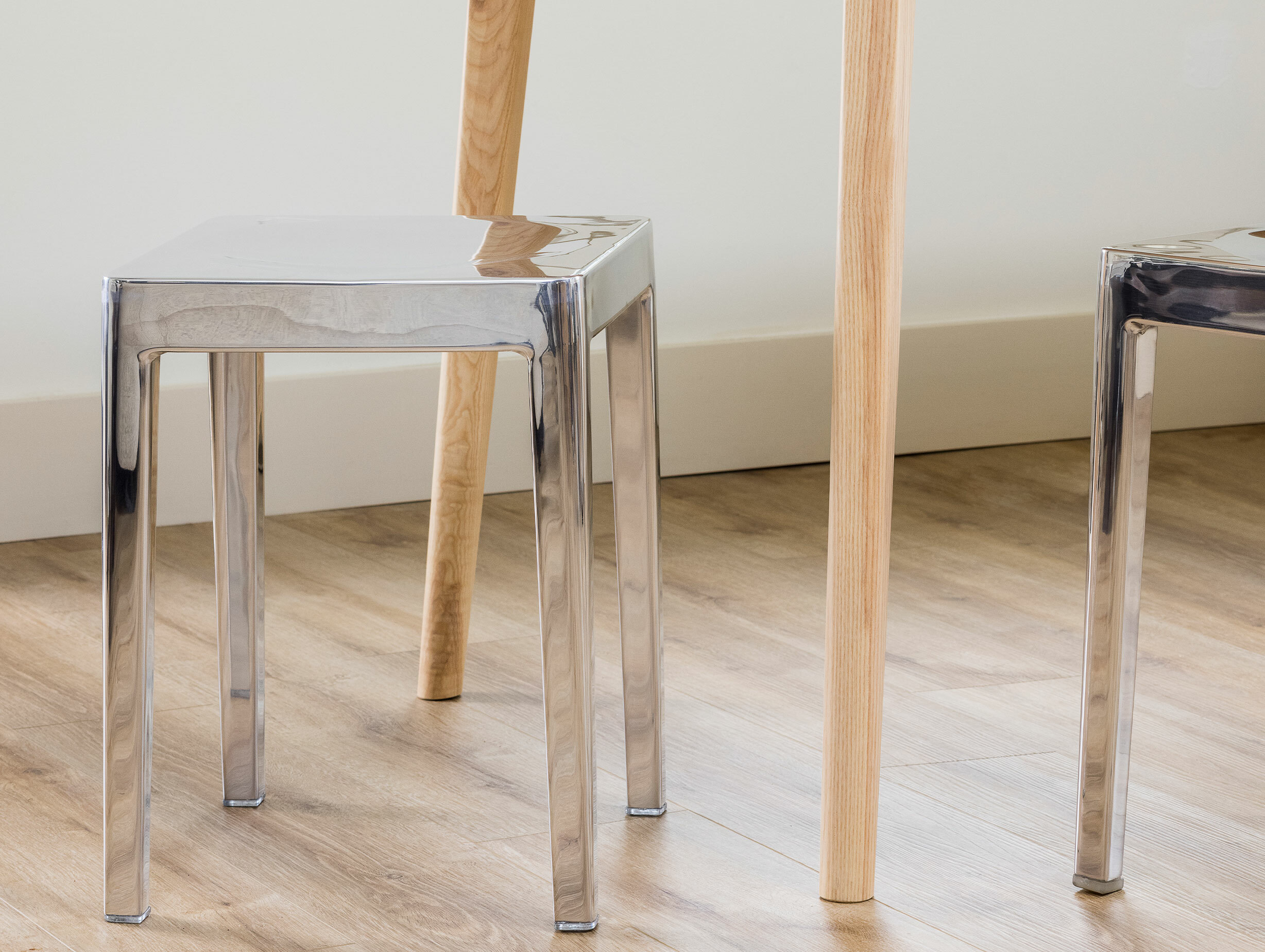 Emeco stool small philippe starck story 1 polished