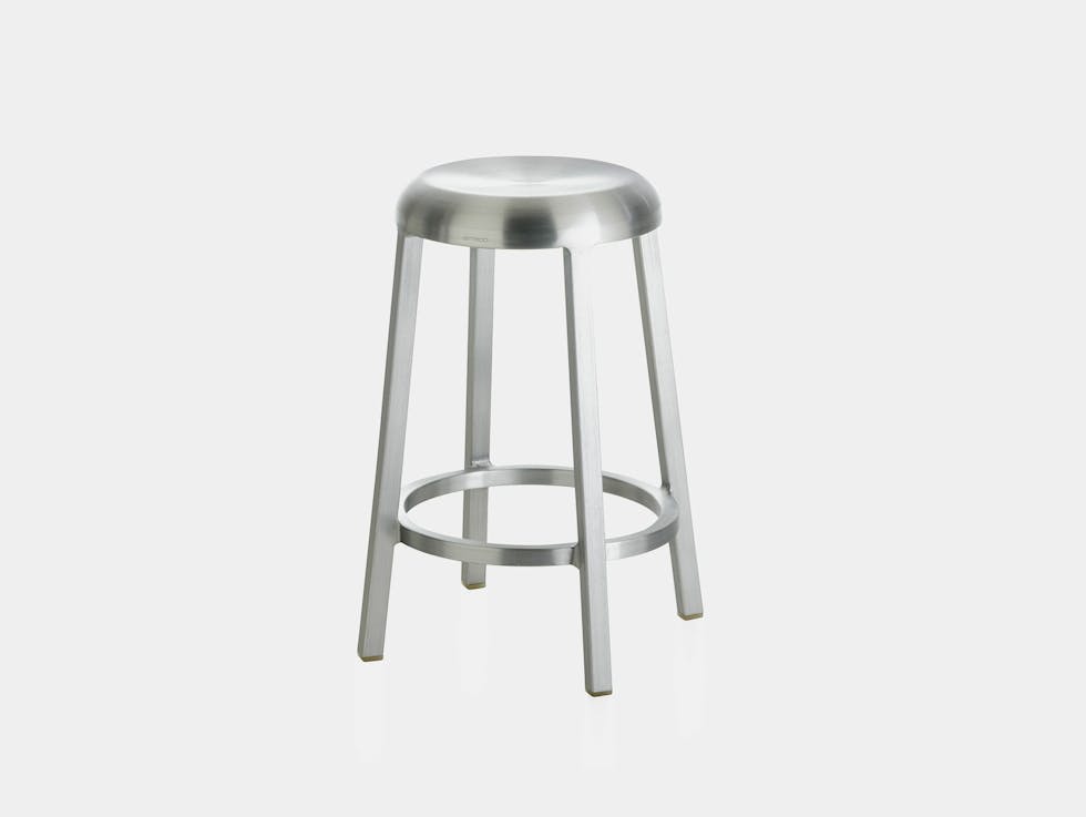 Emeco za counter stool brushed aluminium