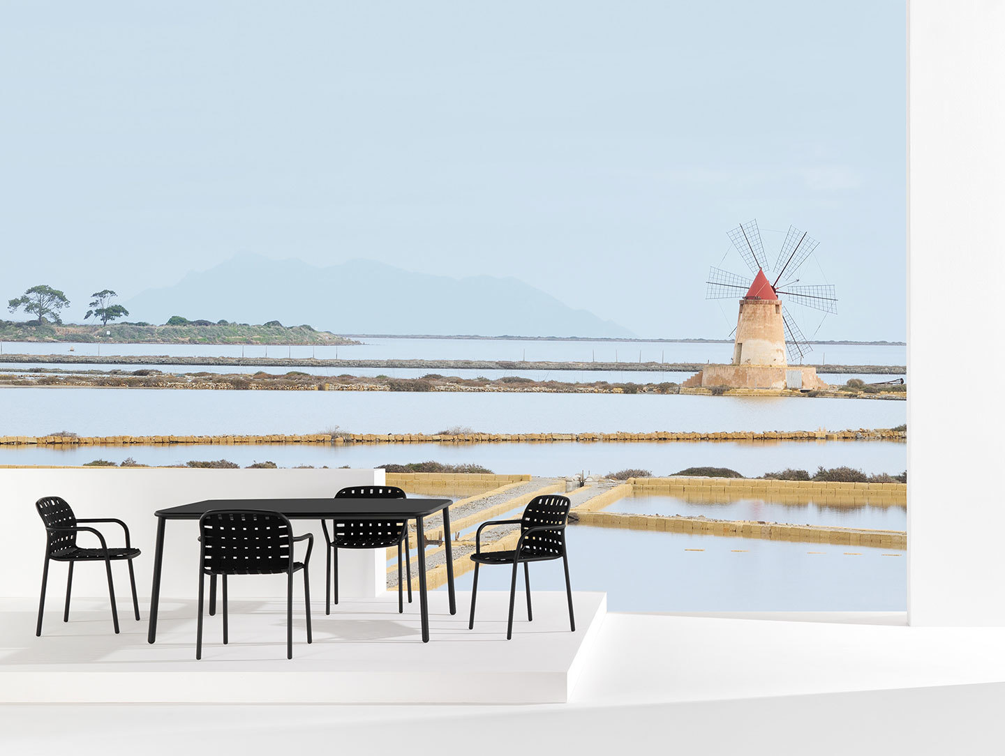 Emu Yard Black Dining Chairs And Table Stefan Diez