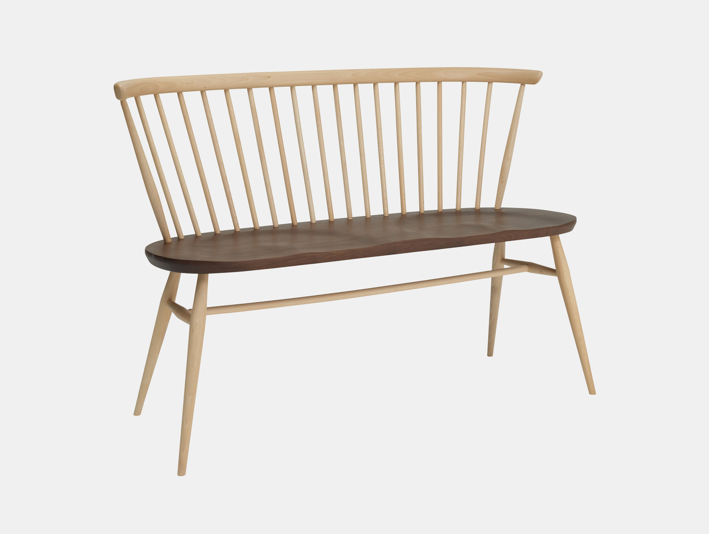 Ercol Originals Love Seat With Walnut Lucian Ercolani