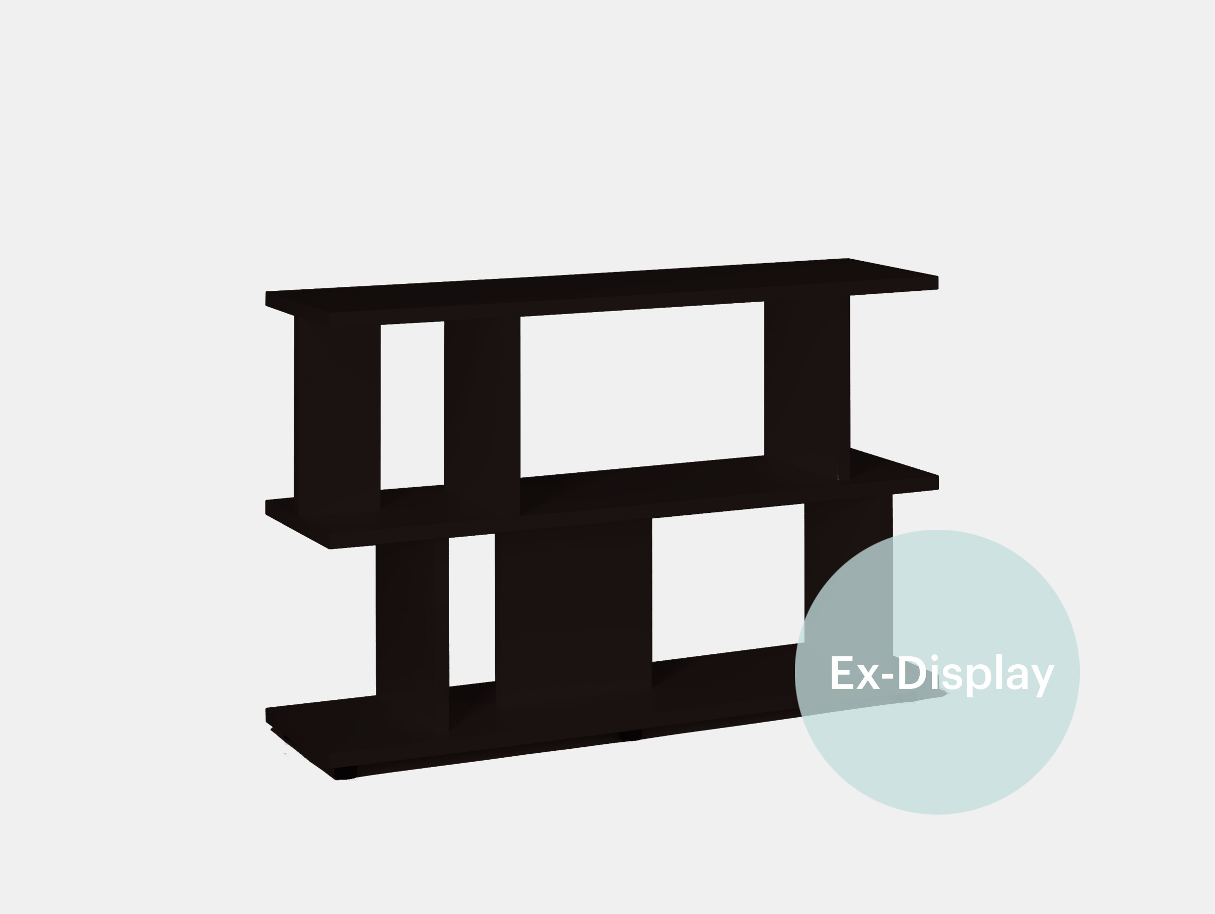 Xdp e15 furniture arik levy arie shelves low dark stained oak