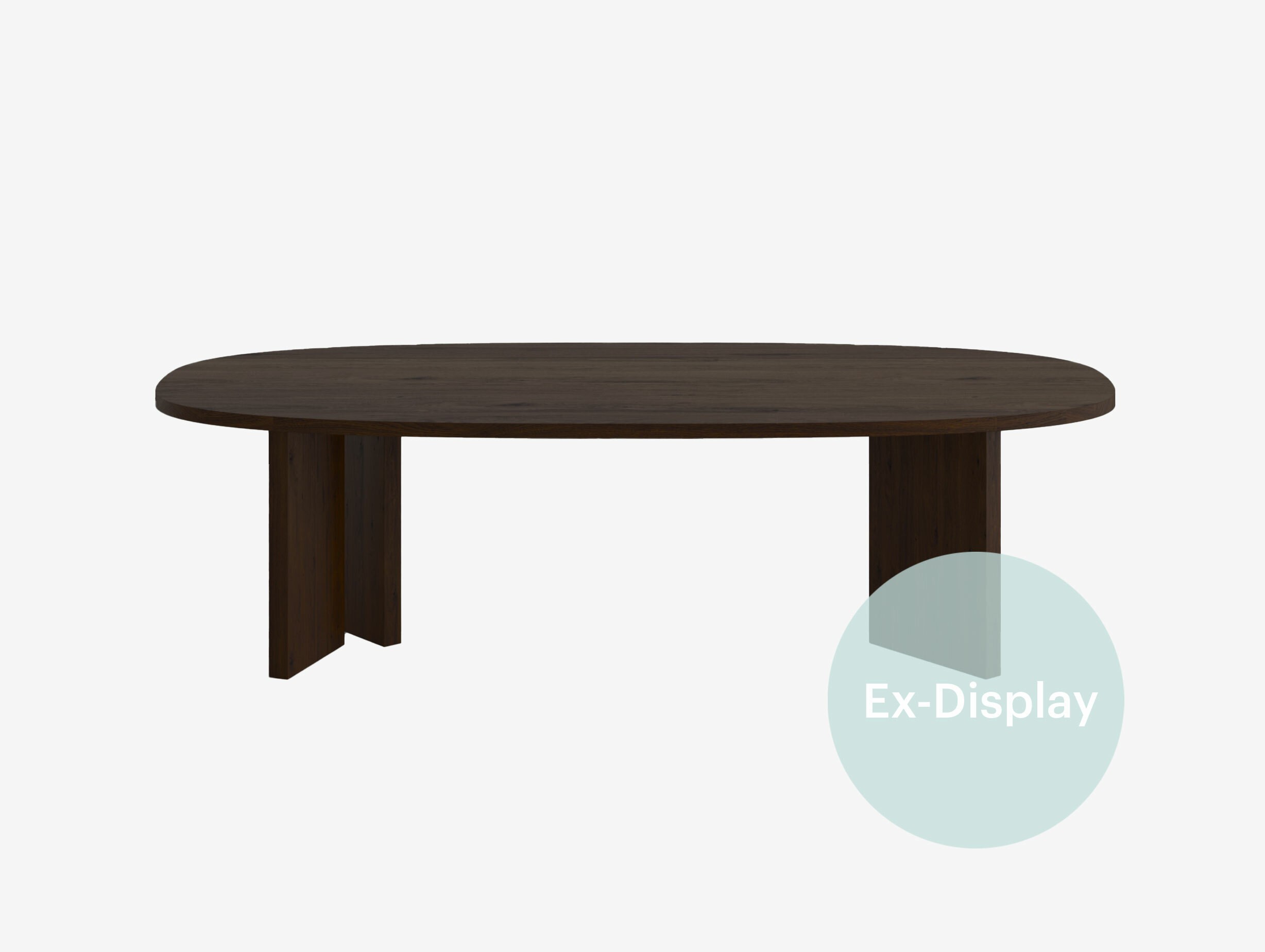 Xdp e15 kaname dining oval table dark stained brown