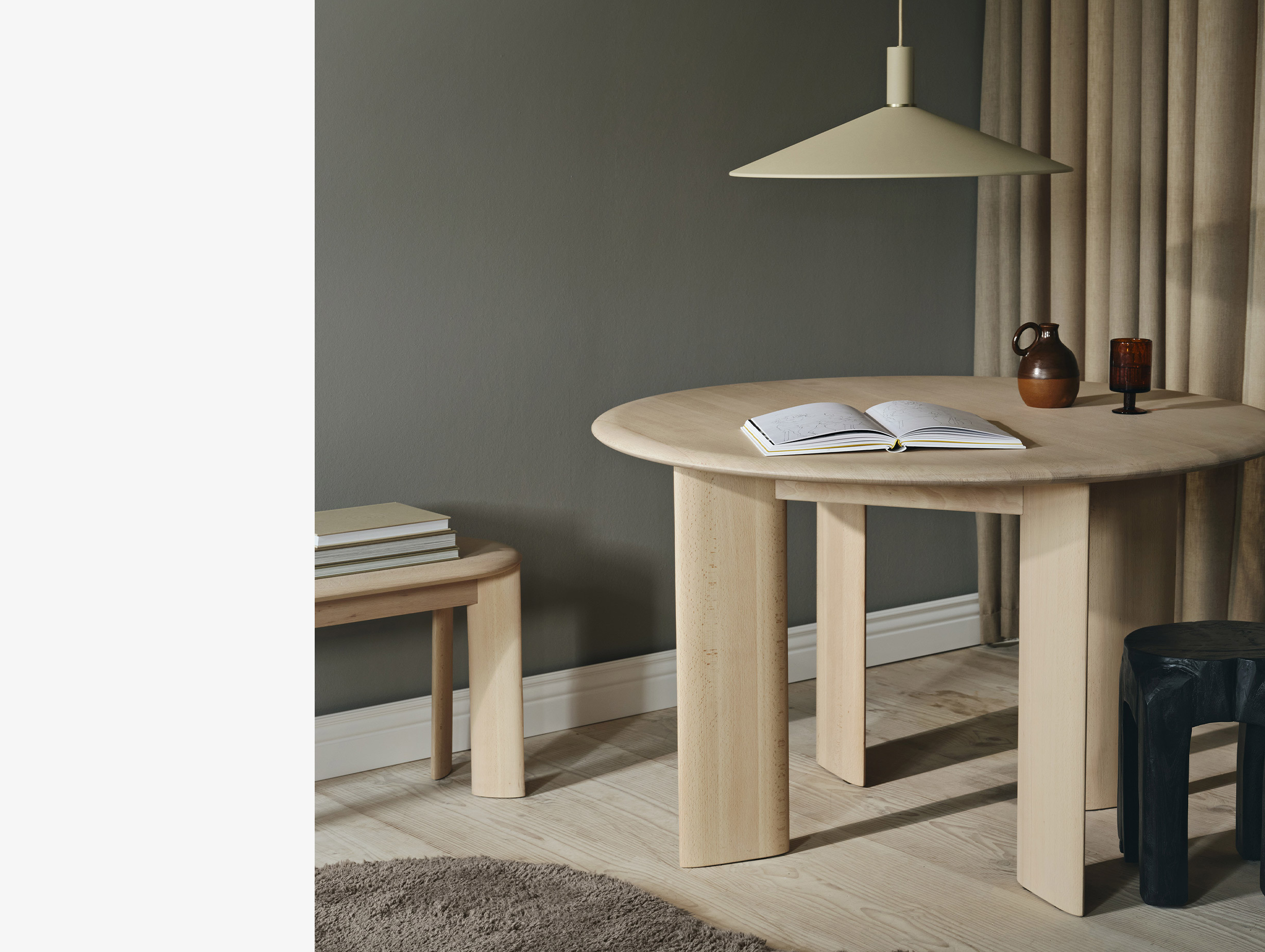 Xdp ferm living bevel table round oiled white beech lifestyle