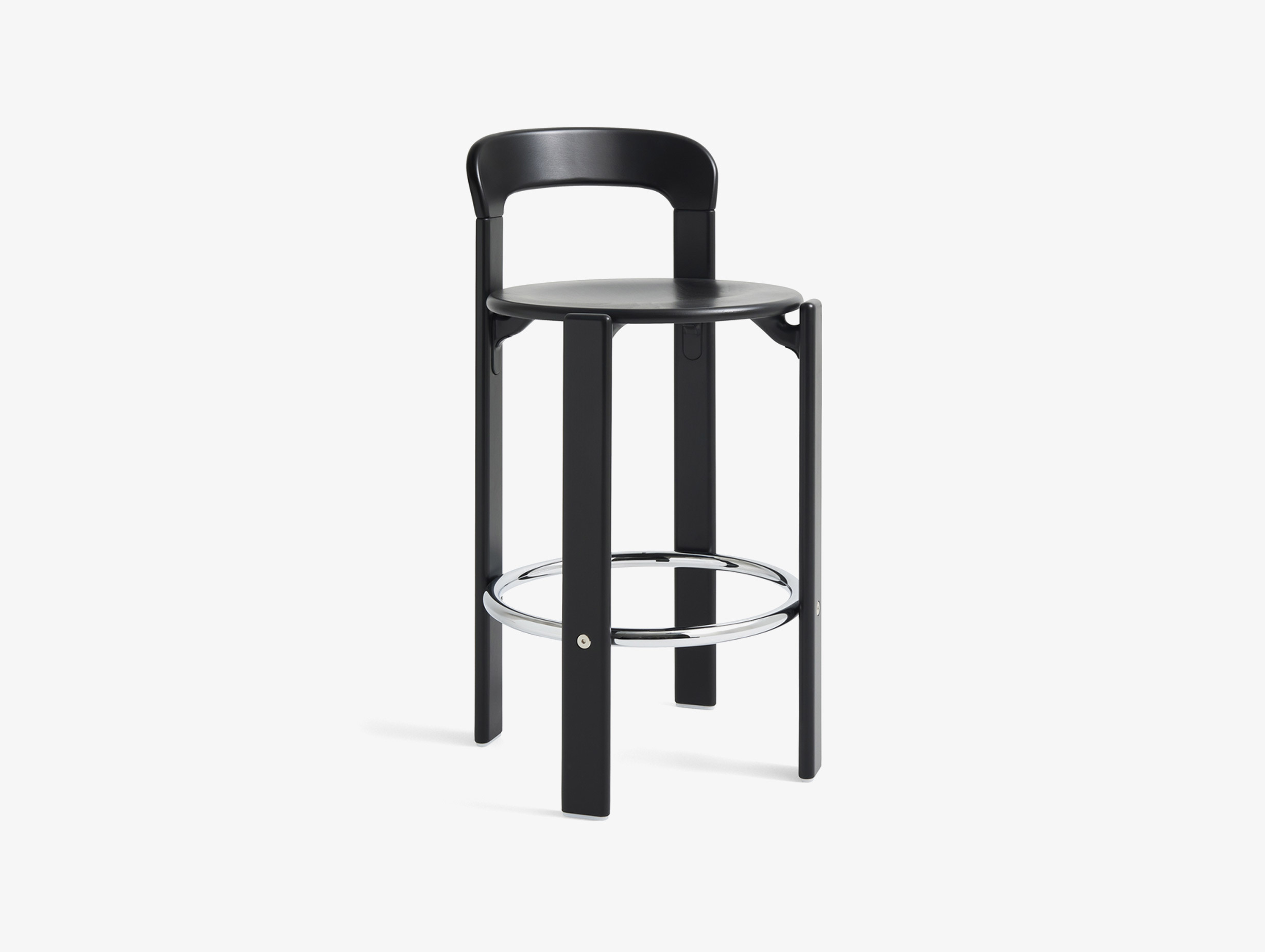 Xdp hay bruno rey rey bar stools deep black beech chrome h65 2
