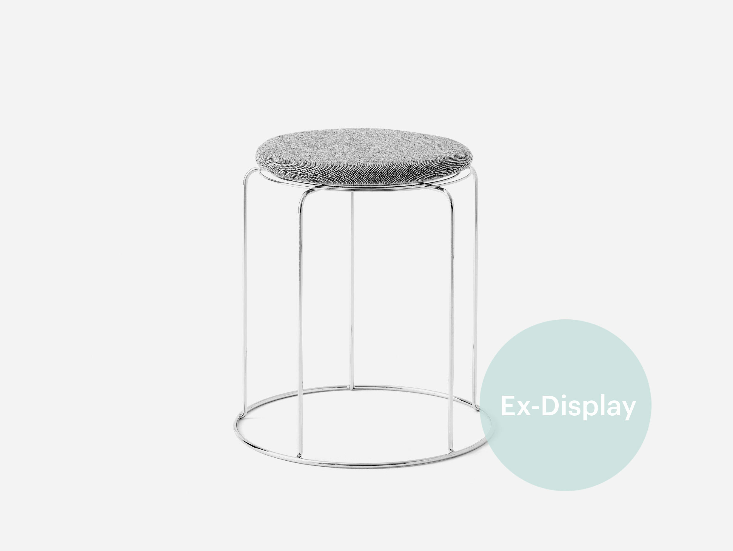 Xdp tradition verner panton wire stool vp11 mirror polished steel hallingdal 126 grey
