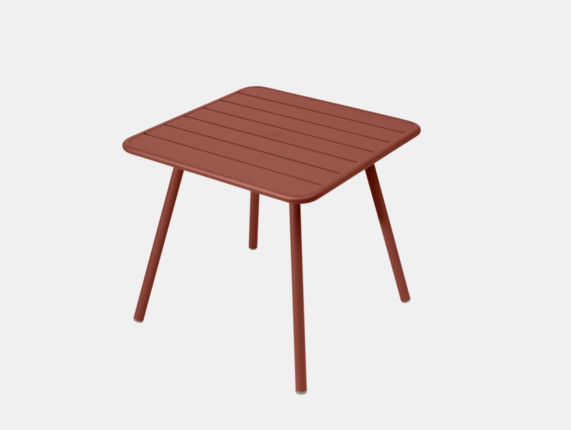 Fermob luxembourg table 80 red ochre