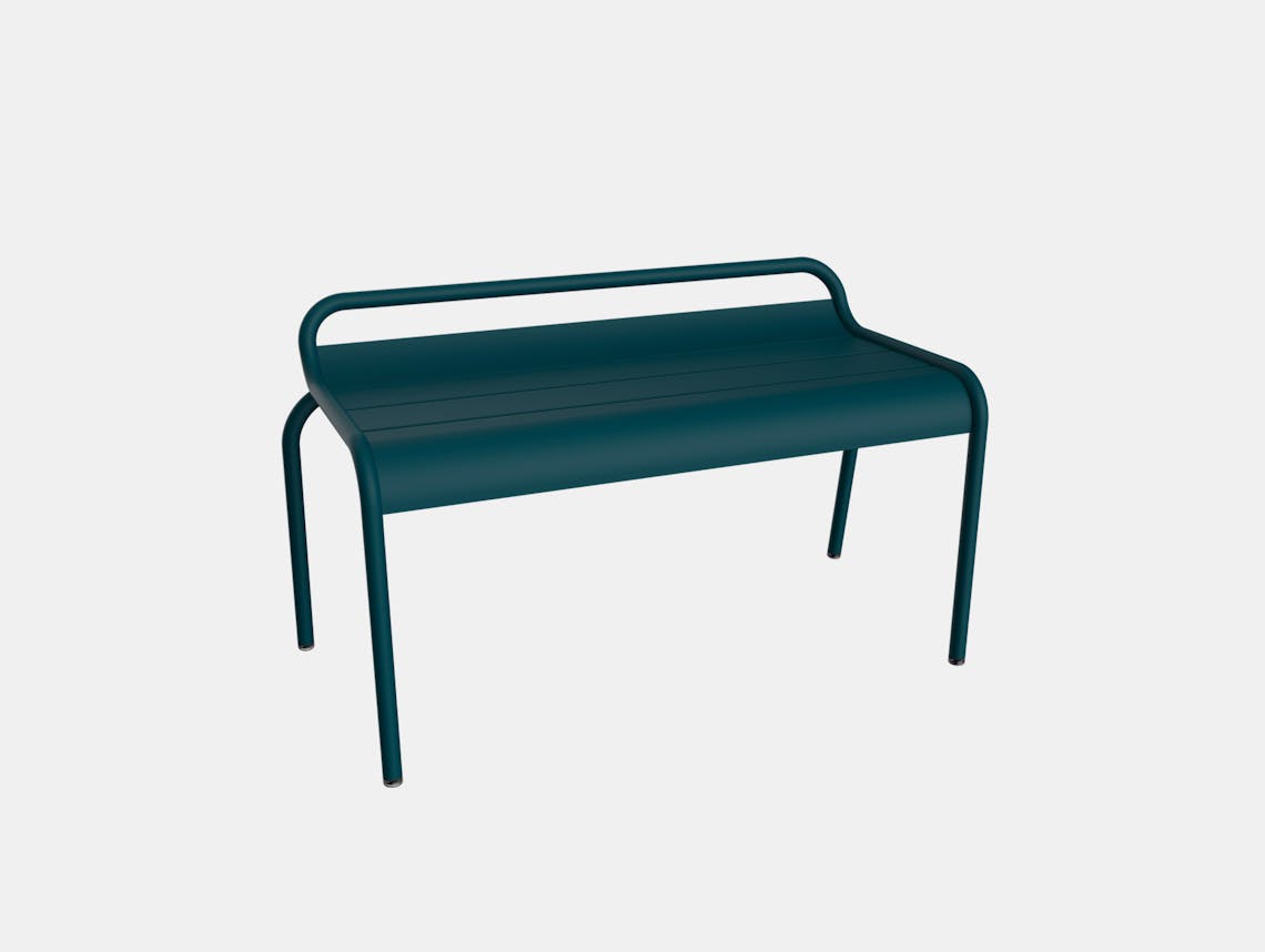Fermob luxembourg compact bench outdoor acapulco blue