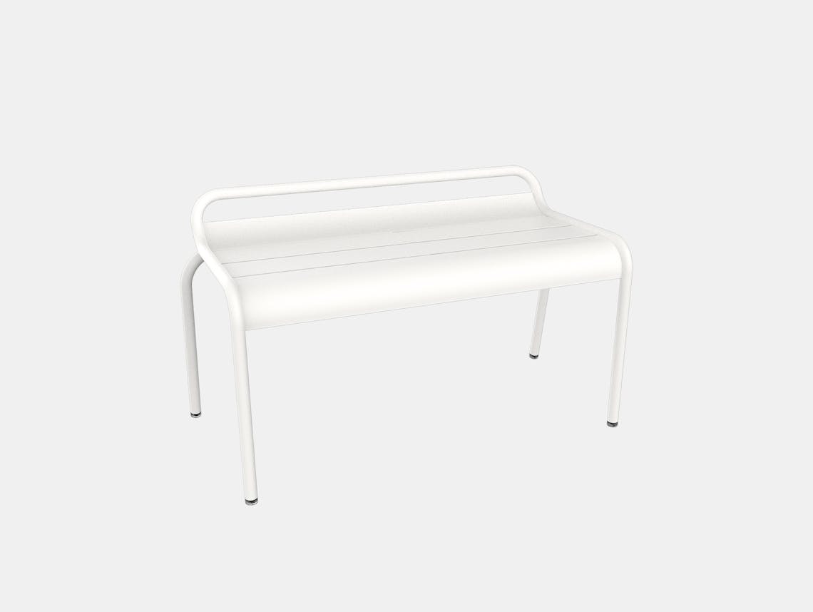 Fermob luxembourg compact bench outdoor cotton white