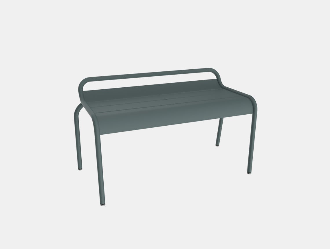 Fermob luxembourg compact bench outdoor storm grey