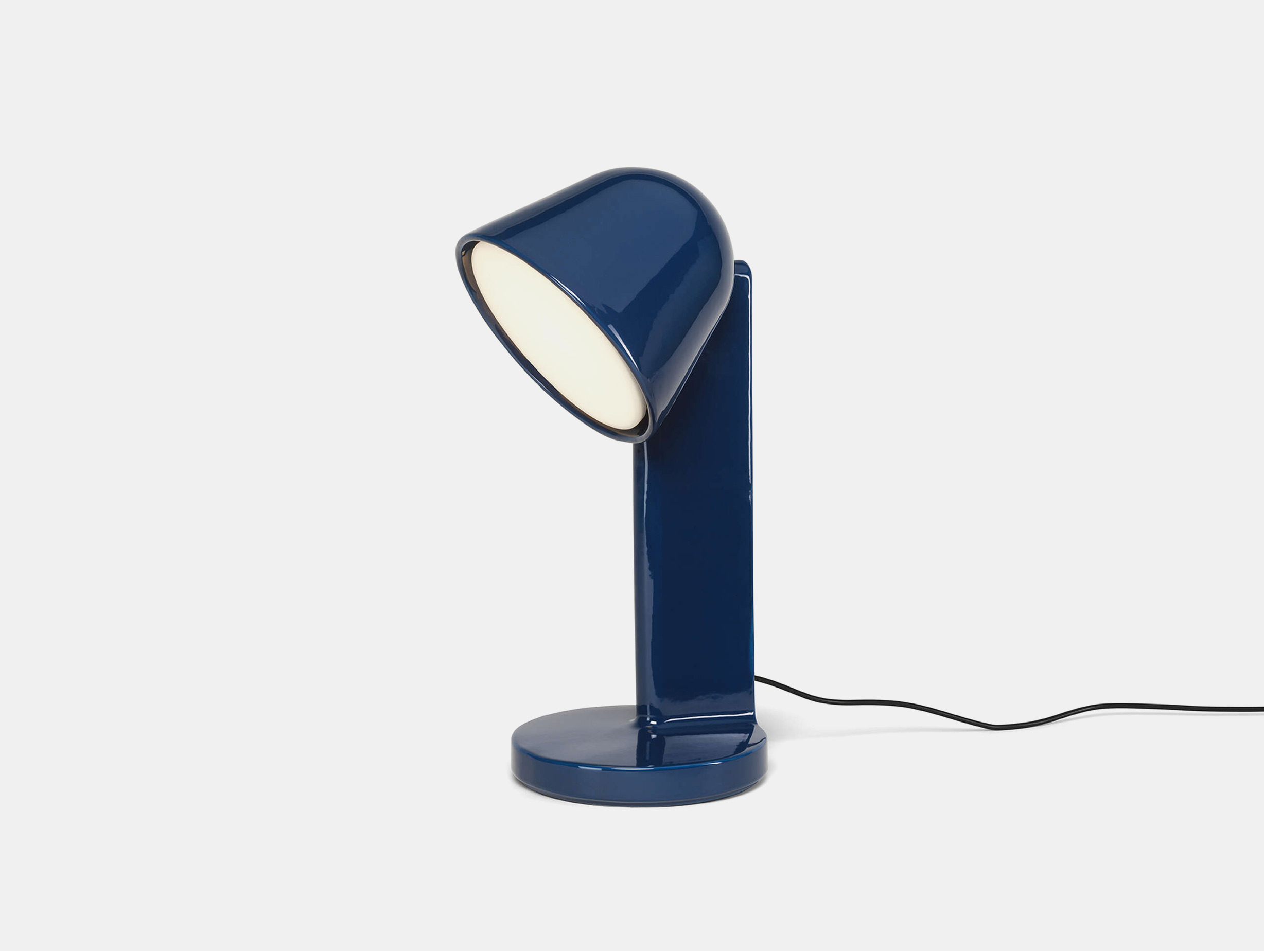 Flos ronan bouroullec ceramique table lamp down navy blue