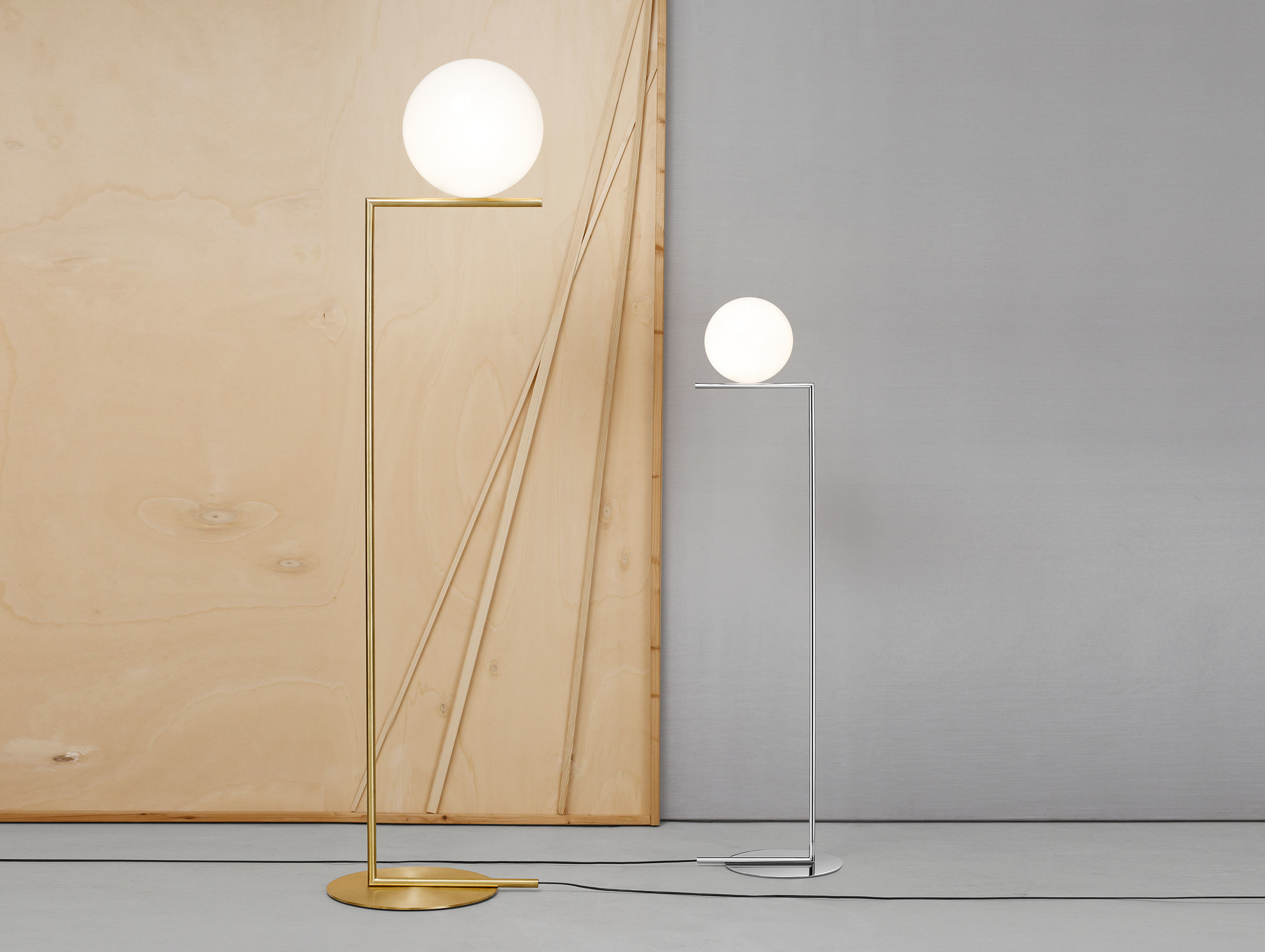 Flos Ic Floor Lights Brass Chrome Michael Anastassiades