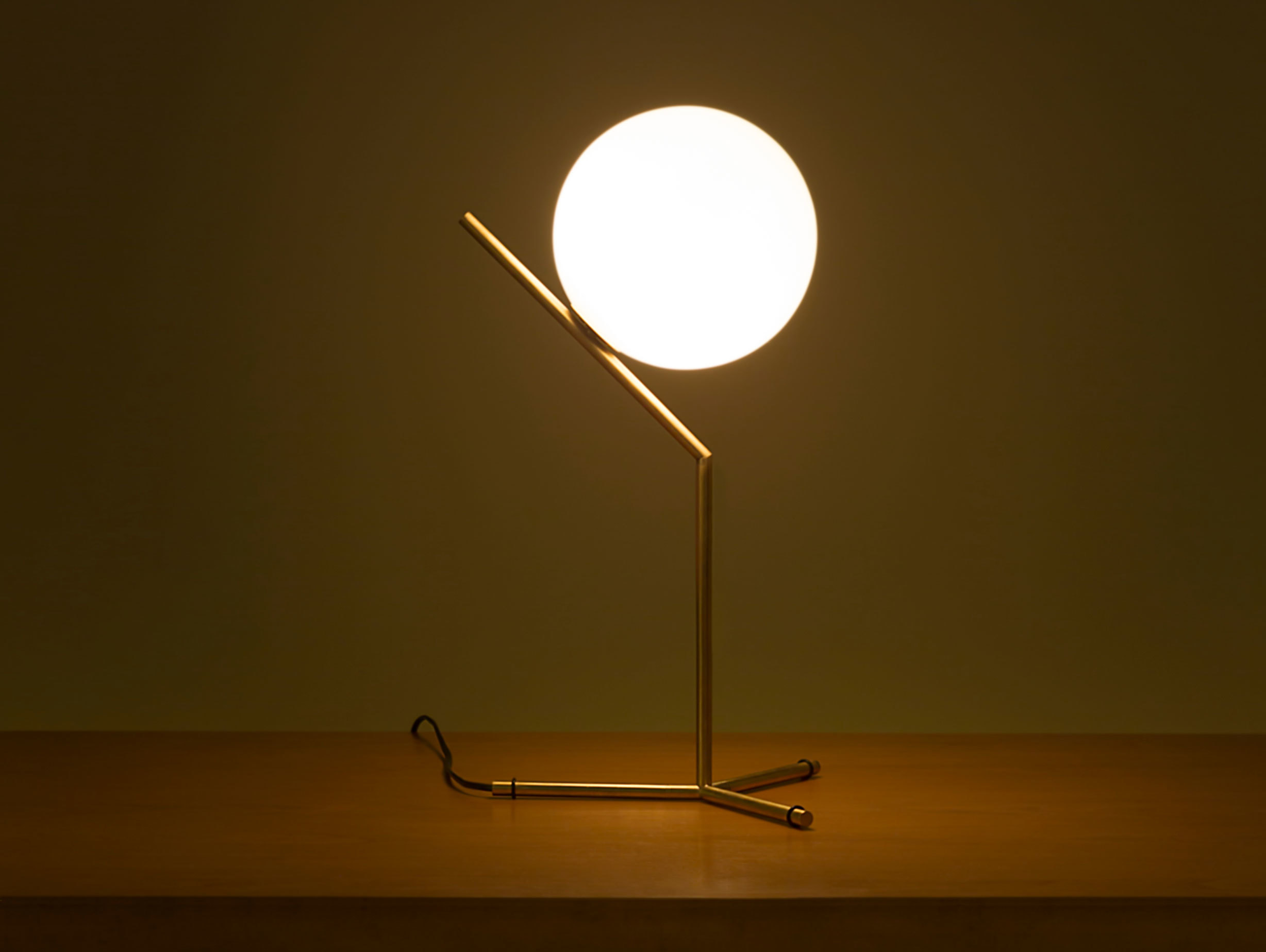 Flos Ic T1 High Table Light Brass 3 Michael Anastassiades