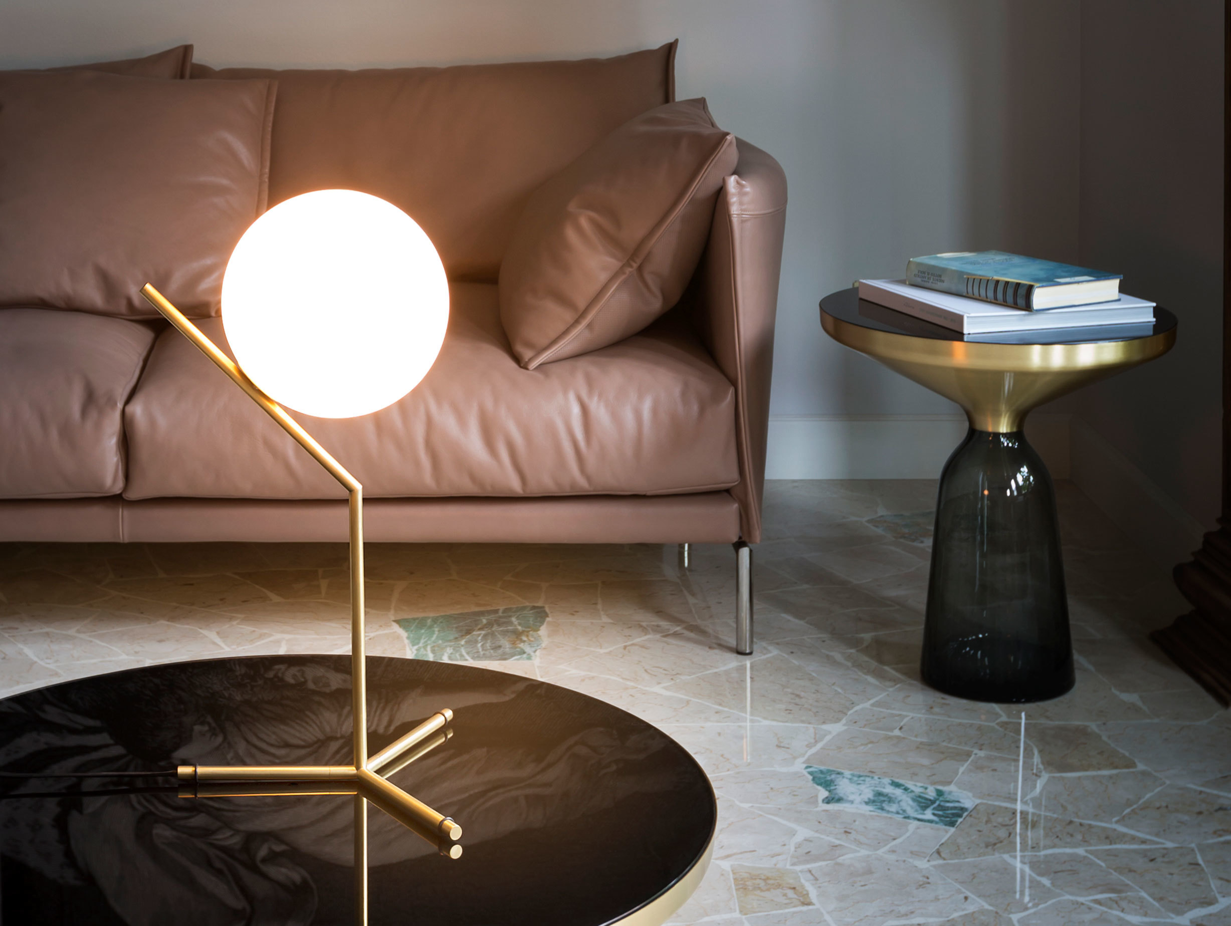Flos Ic T1 High Table Light Brass 4 Michael Anastassiades