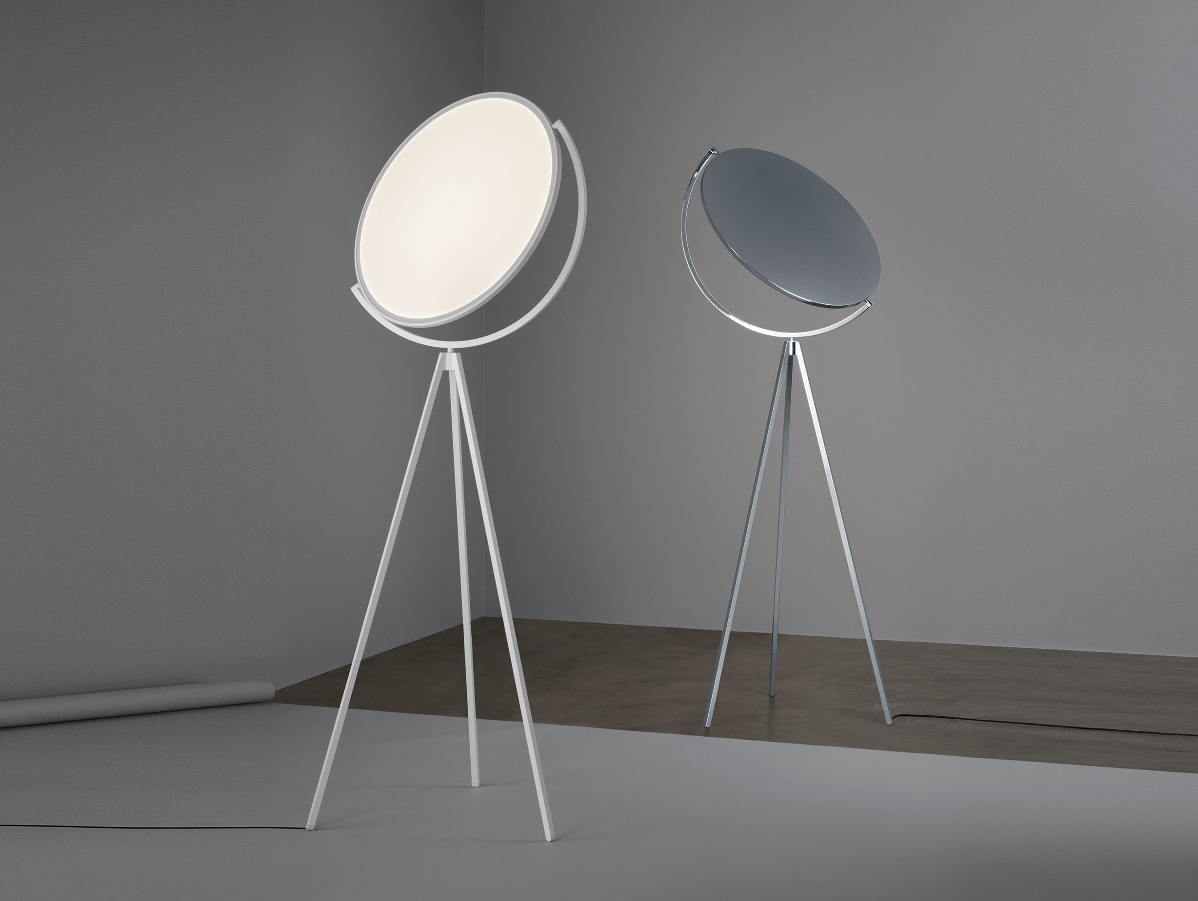 Flos Superloon Floor Light White Chrome Jasper Morrison