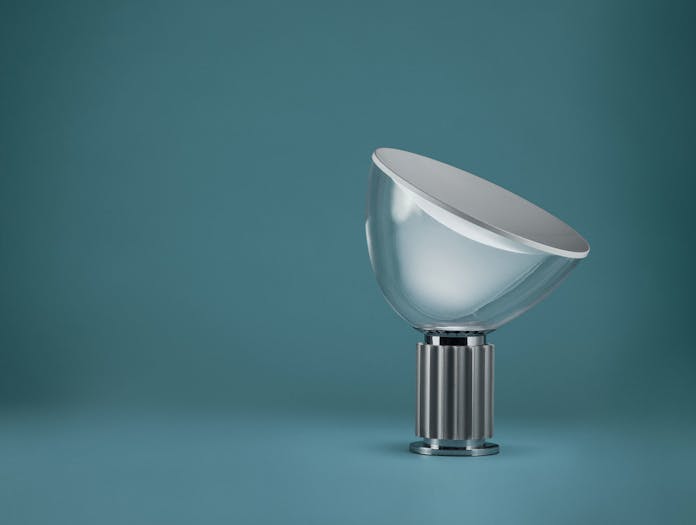 Flos Taccia Table Lamp Anodized Silver Achille Pier Giacomo Castiglioni