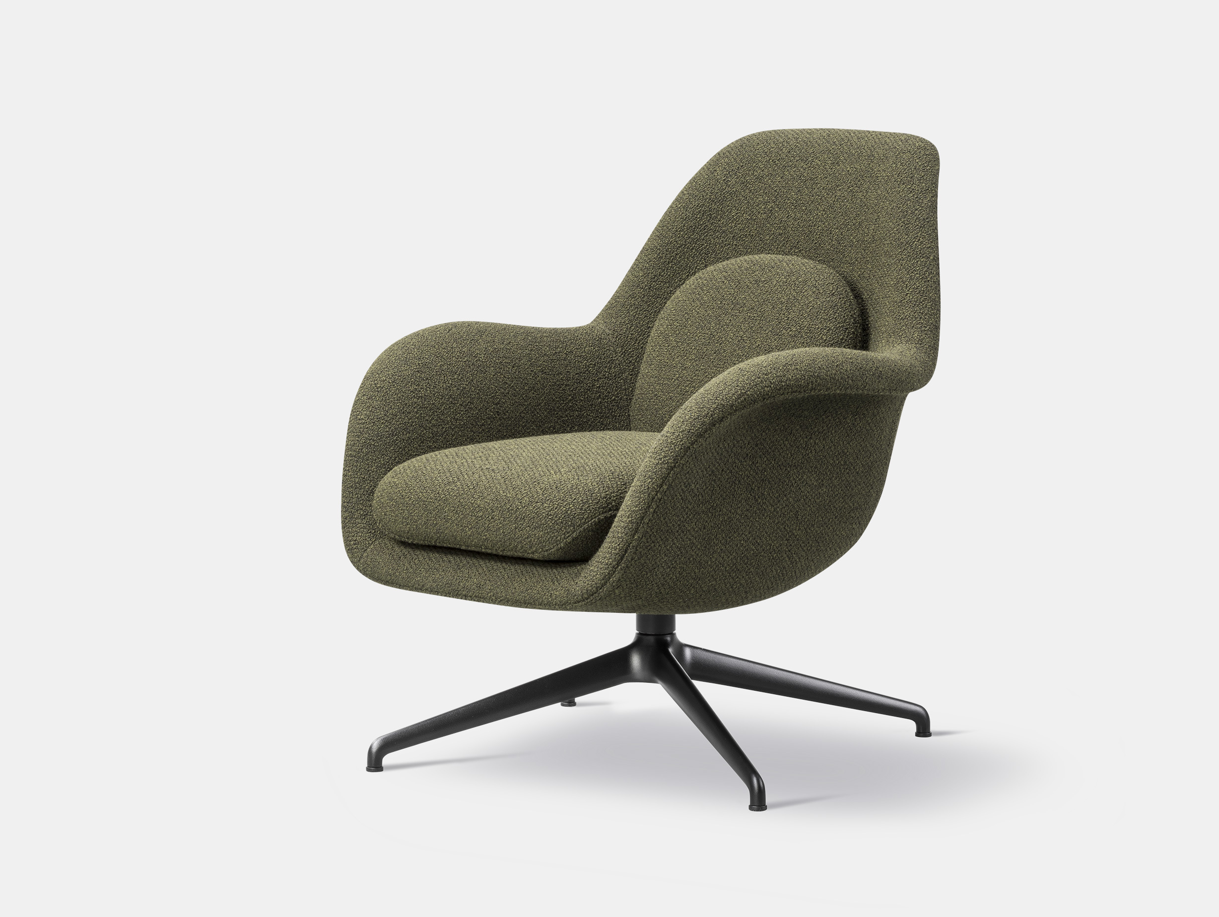Fredericia swoon petit lounge swivel calotto 900 black 3