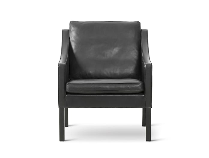 Fredericia 2207 Lounge Chair Black Front Borge Mogensen