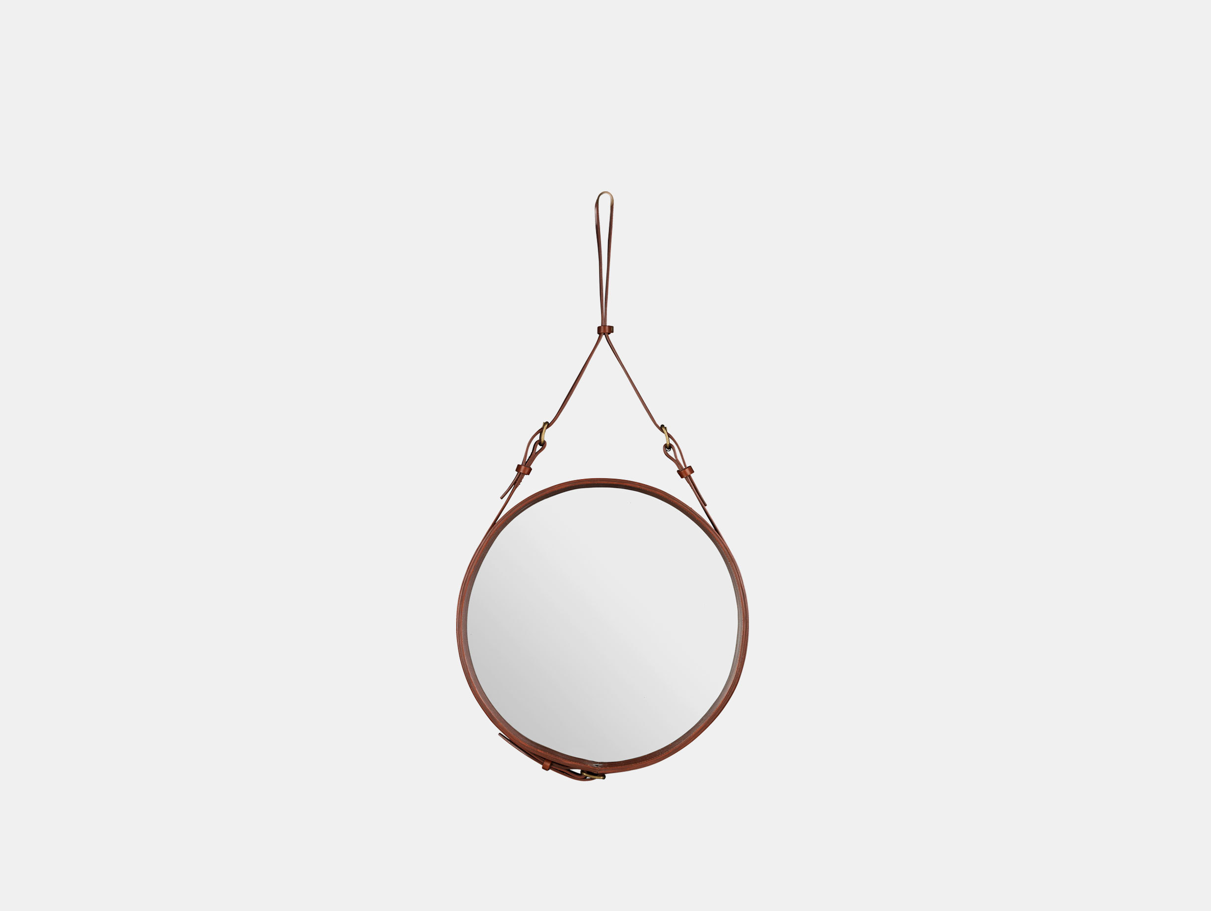 Gubi Adnet Circular Wall Mirror 45 Tan Jacques Adnet