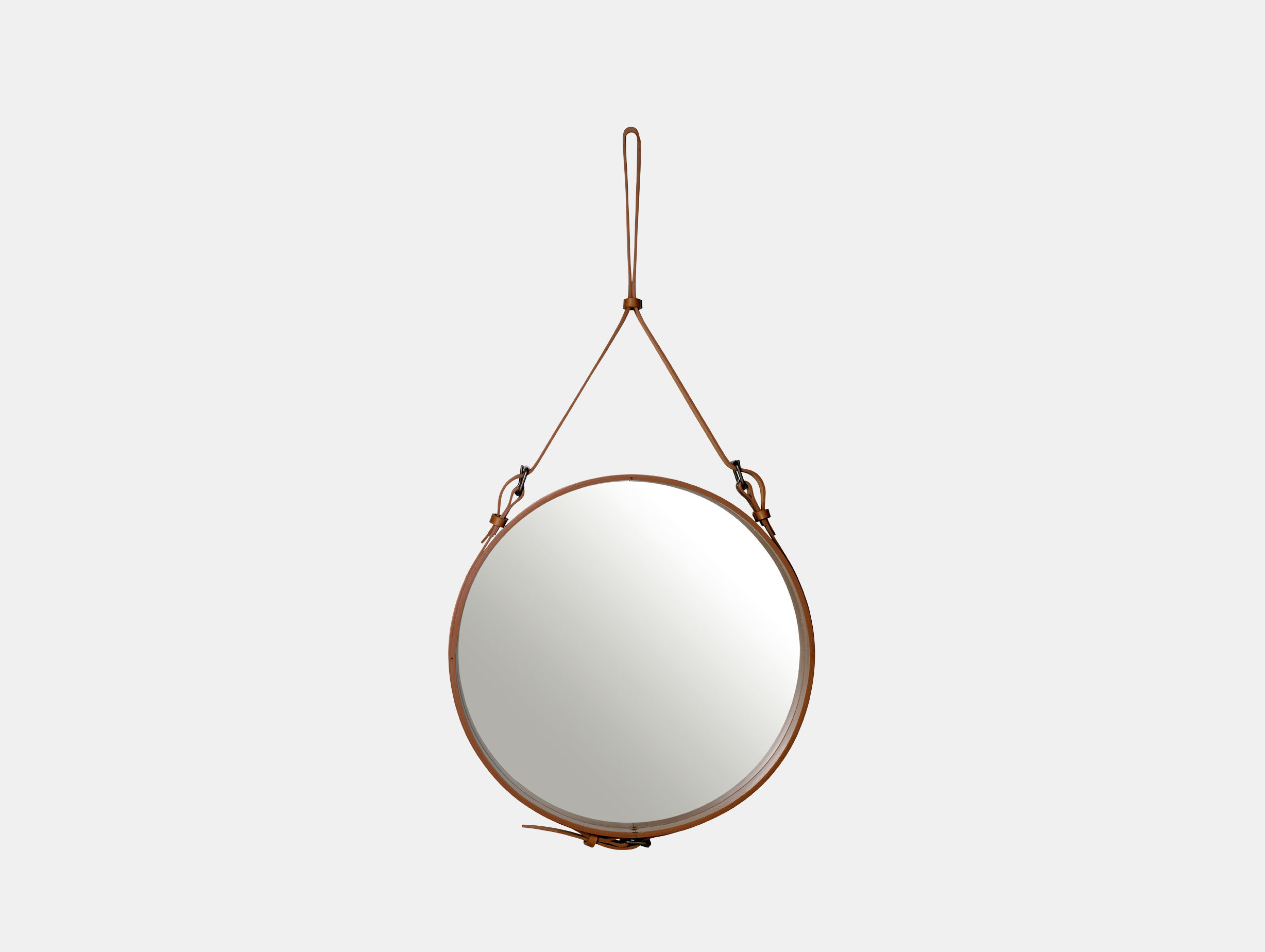 Gubi Adnet Circular Wall Mirror 58 Tan Jacques Adnet