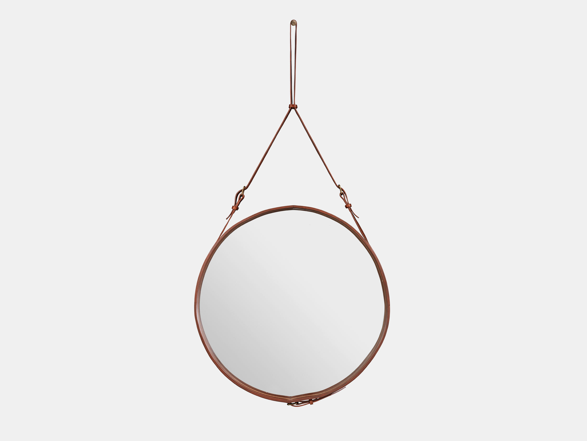 Gubi Adnet Circular Wall Mirror 70 Tan Jacques Adnet